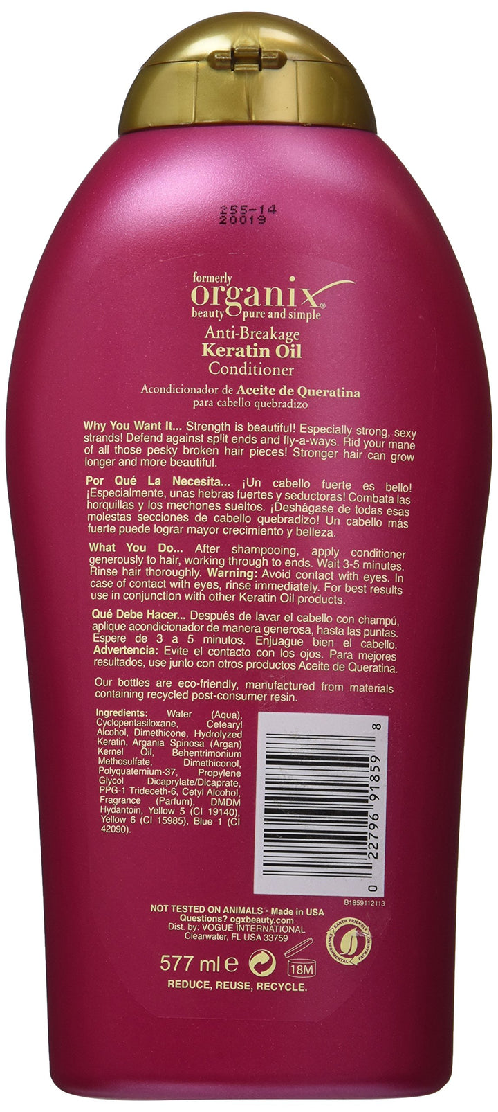 OGX Organix Anti-breakage Keratin Oil Conditioner, 19.5 Fl Oz
