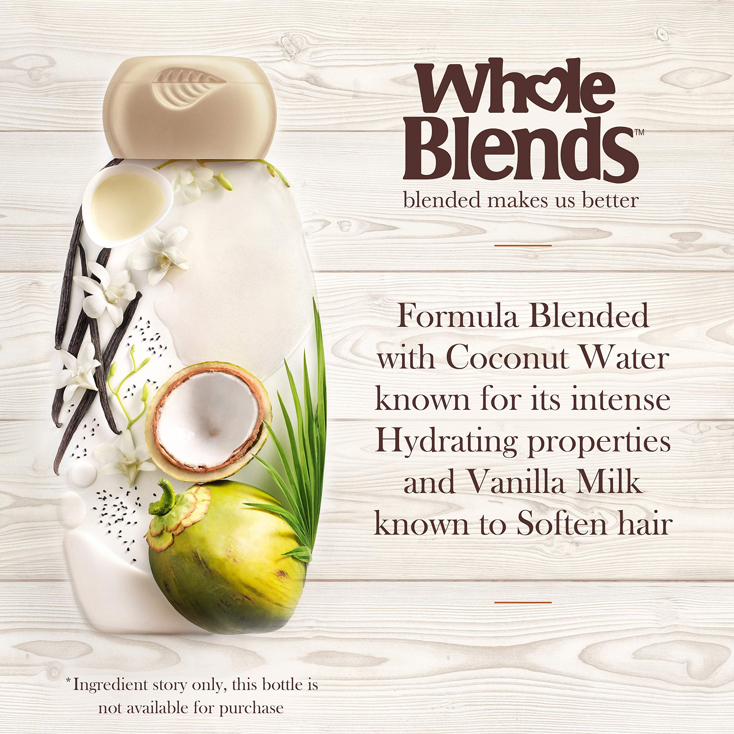 Garnier Whole Blends Hydrating Conditioner For Dry Hair Type With Coconut Water & Vanilla Milk Extracts, 12.5 Fluid Ounce, 1 Count