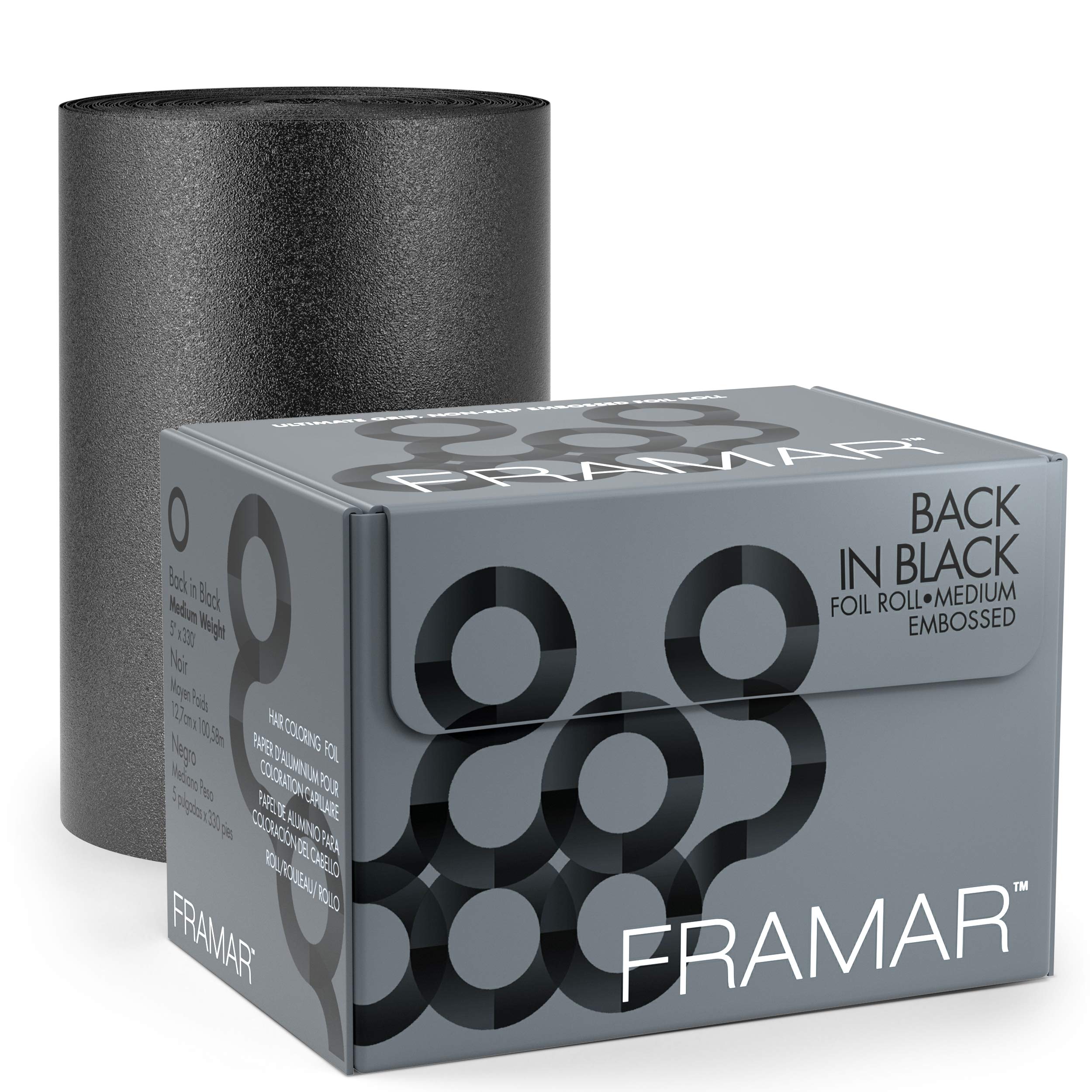 Framar Back In Black Embossed Foil Roll - 5 Inch x 330 Ft Medium