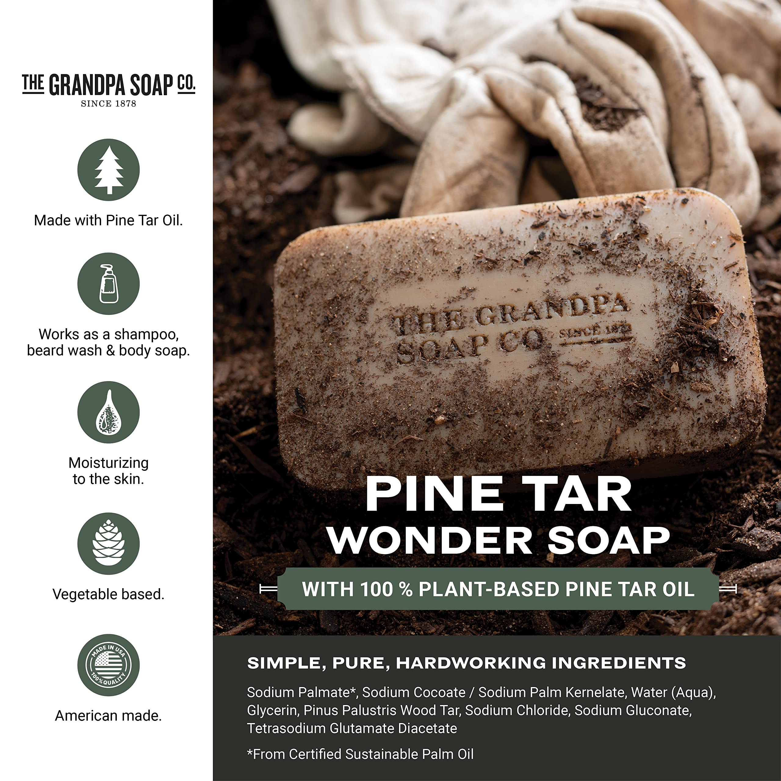 Grandpa's Pine Tar Soap (Pack Of 3)