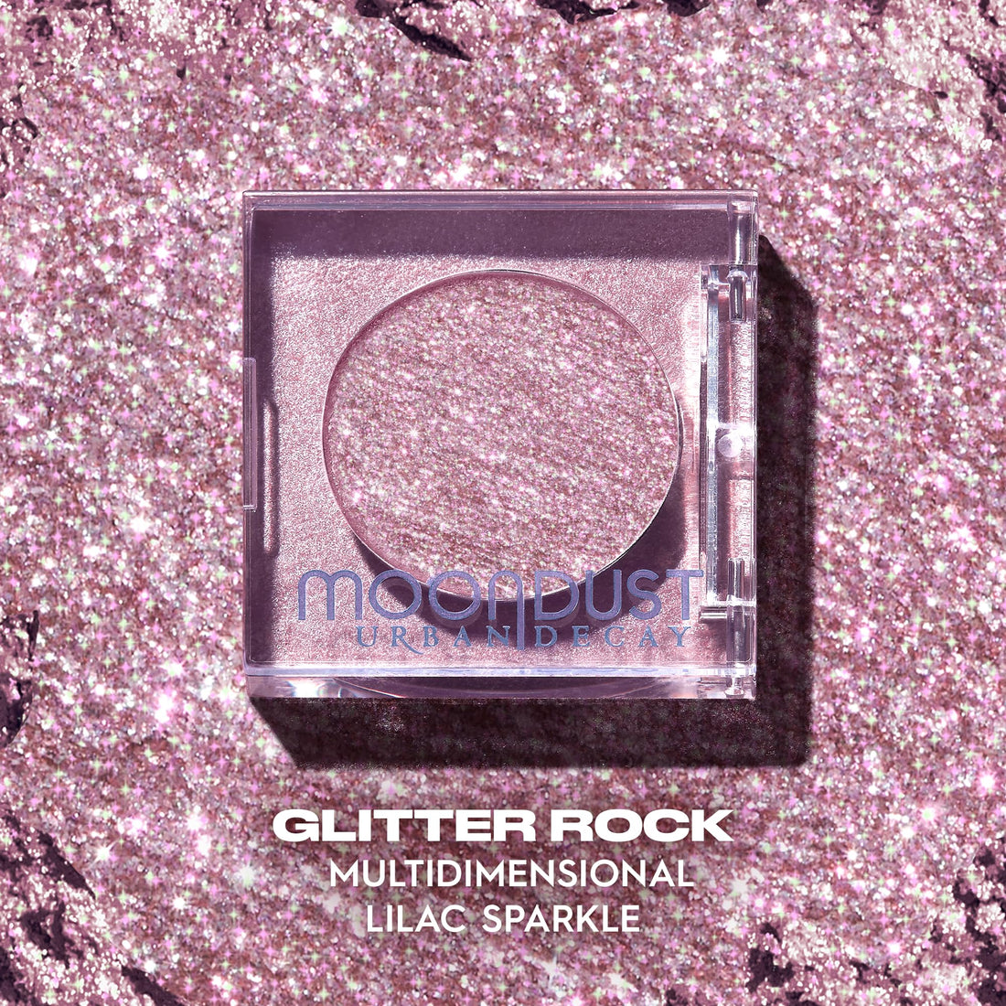 Urban Decay 24/7 Moondust Glitter Eyeshadow Single (Glitter Rock - Multidimensional Pink Sparkle), Buildable Sparkly Eye Glitter, Long-lasting Shimmer Finish, Reflective Eye Shadow Topper - 0.06 oz