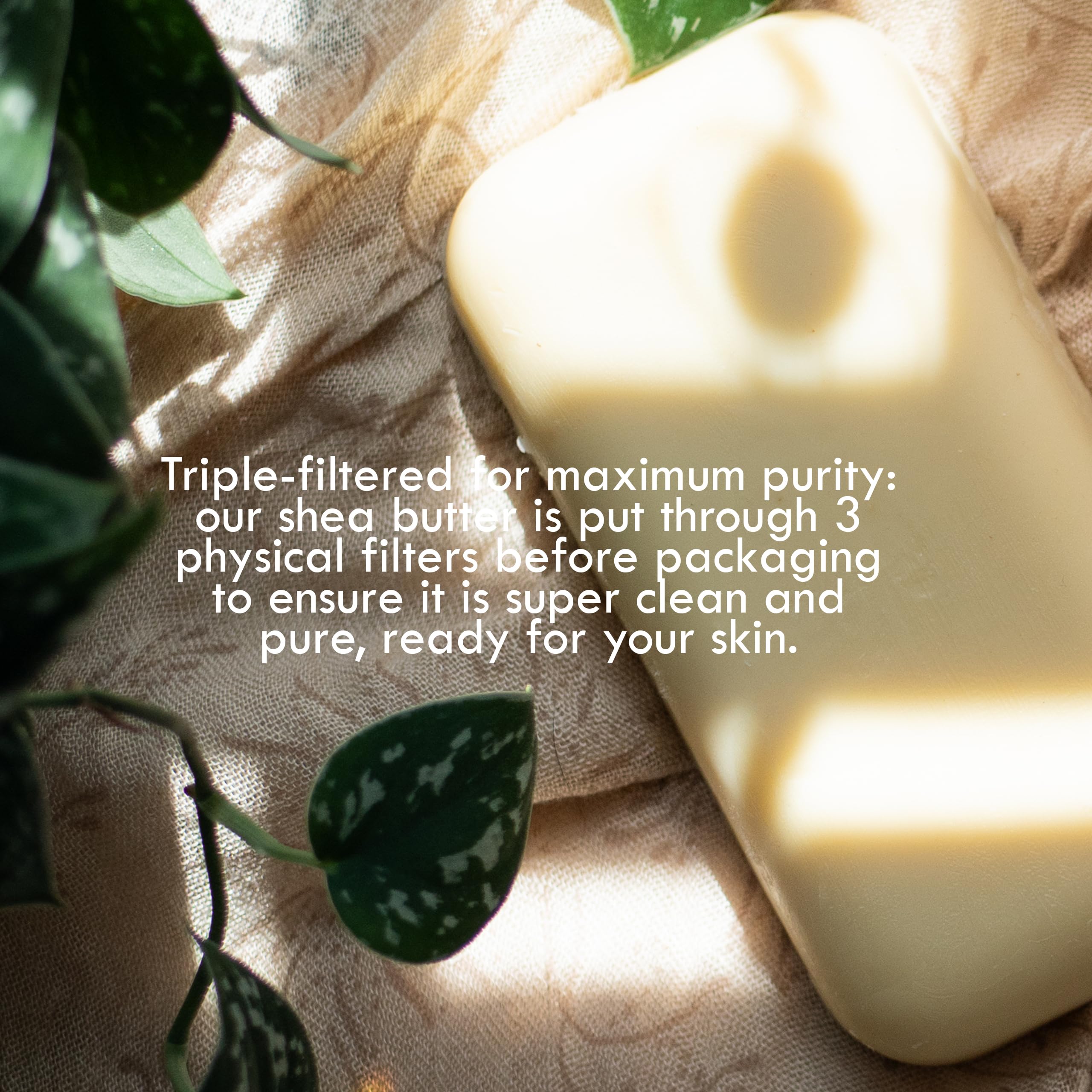 Raw Shea Butter - 100% Pure African Unrefined Shea Butter for Hair | Skin Moisturizer for Face and Body | Use for Soap Base, DIY Whipped Lotion, Lip Balm - 8 oz Block