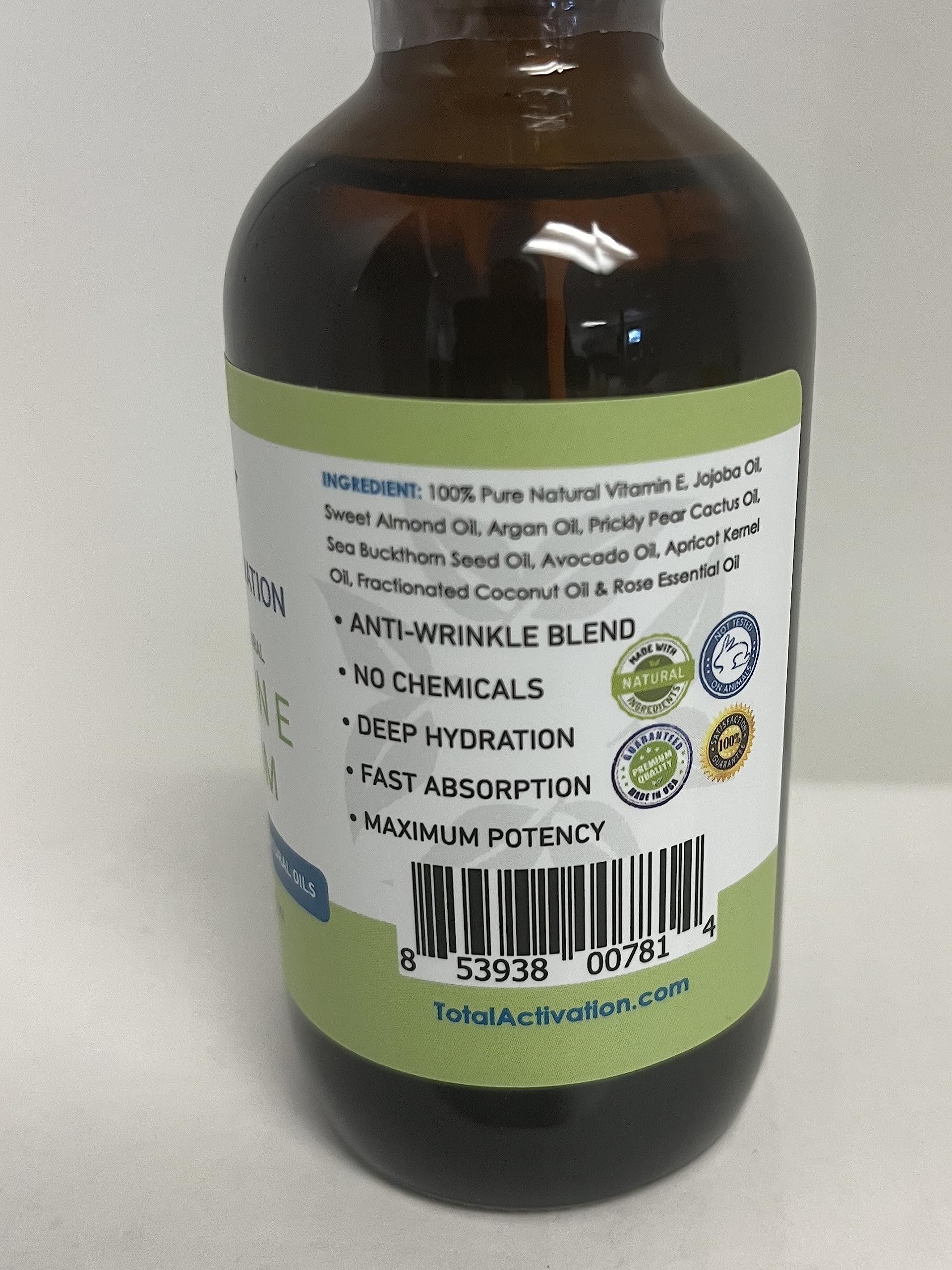 Large 4 oz Organic Vitamin E Oil 100% Pure Cold Pressed for Skin Face Hair Nail Growth, Dry Skin, Body Moisturizer Anti-Aging Skin Moisturizer compare with Vitamin E Cream Scar Minimizer Cream