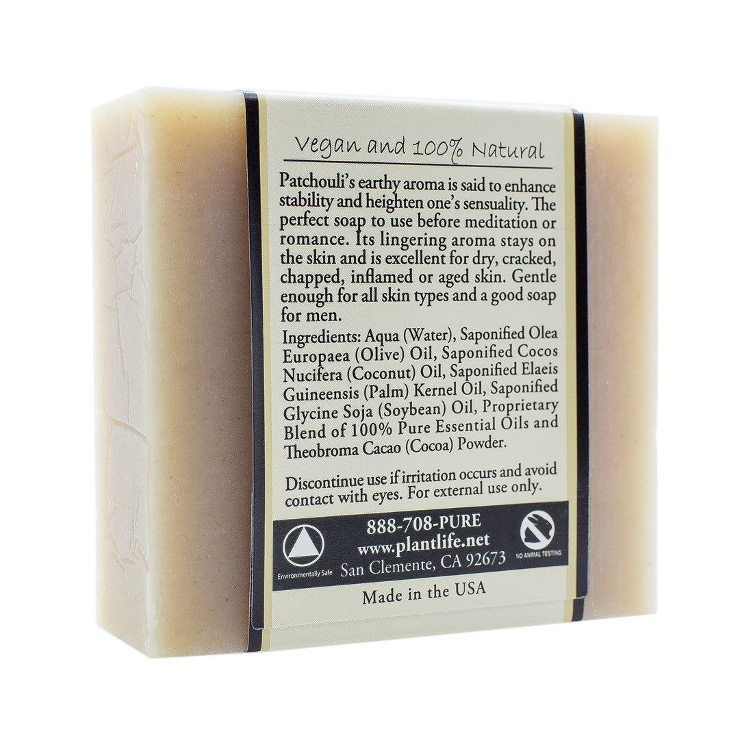 Patchouli 100% Pure & Natural Aromatherapy Herbal Soap- 4 oz (113g)