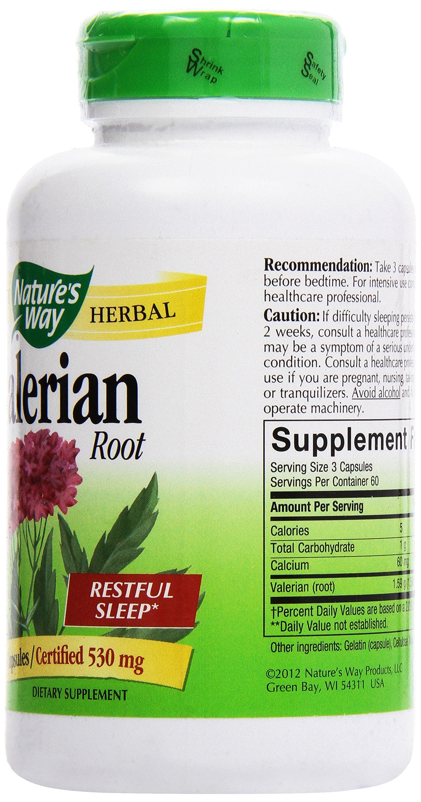 Nature's Way Valerian Root, (Gelatin) Capsules 180 ea
