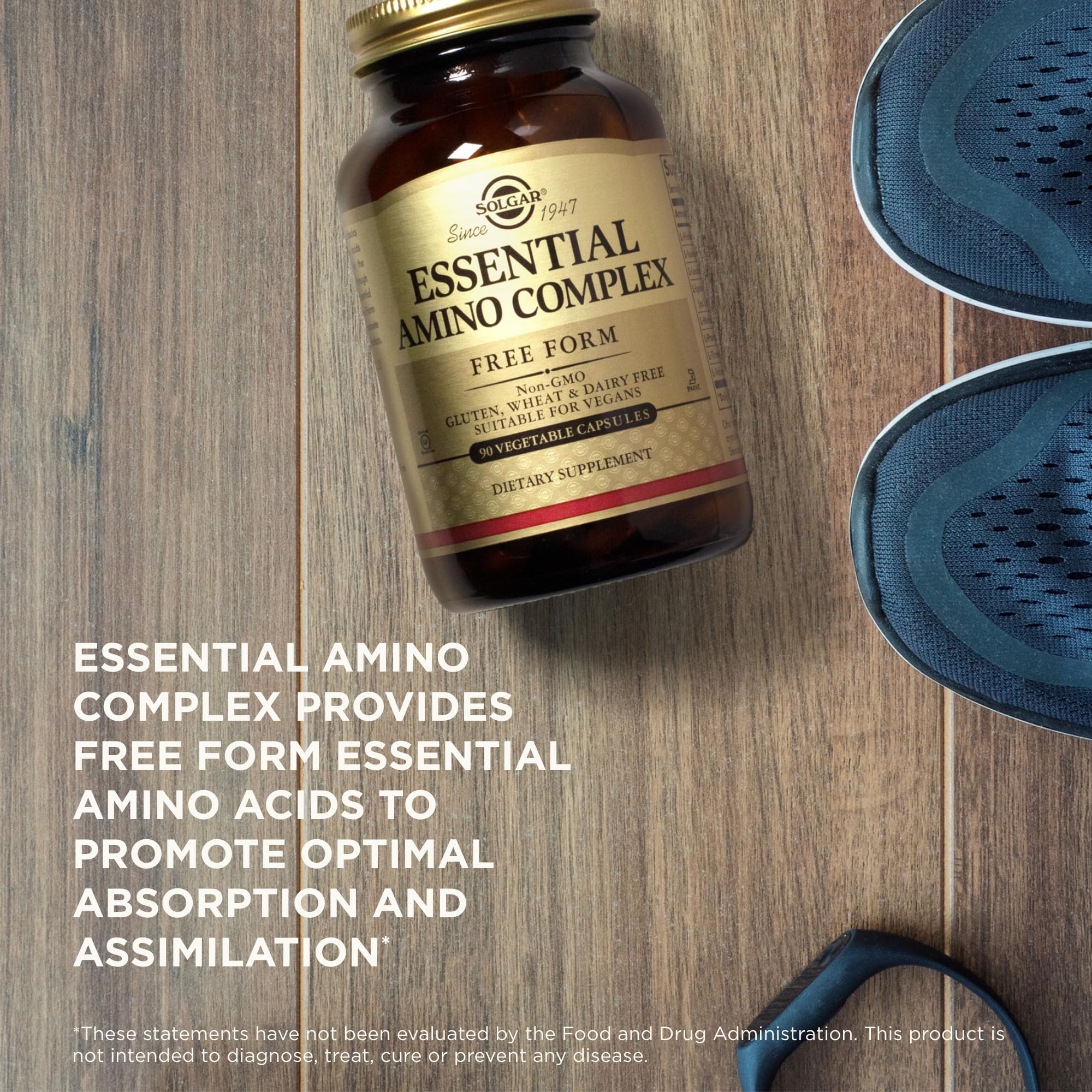 Solgar Essential Amino Complex, 90 Vegetable Capsules (Pack of 3) - Free Form Essential Amino Acids - Non-GMO, Vegan, Gluten Free, Dairy Free, Kosher - 270 Total Servings