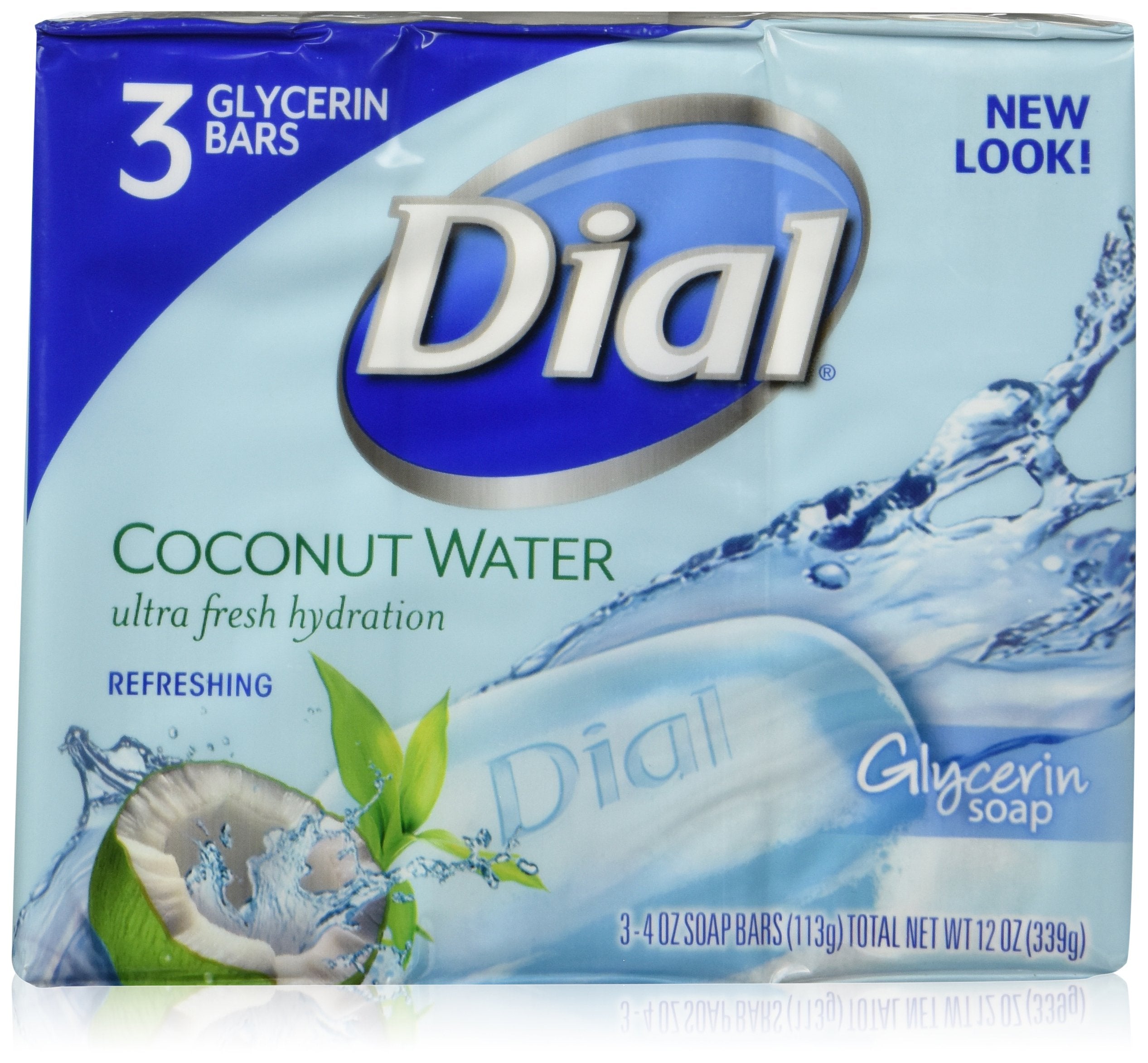 Dial Glycerin Bar Soap, Coconut Water, 4-Ounce Bars, 3 Count