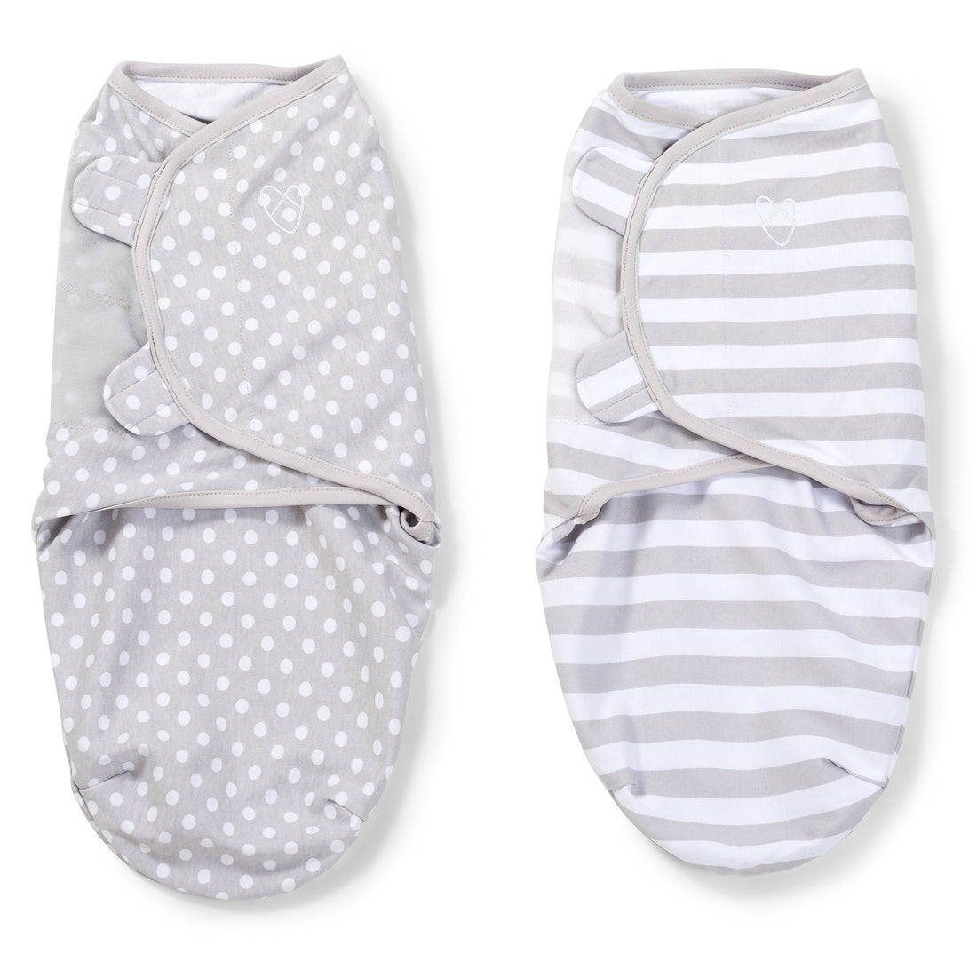 SwaddleMe Original Swaddle – Size Small, 0-3 Months, 2-Pack (Grey Dot Stripe)