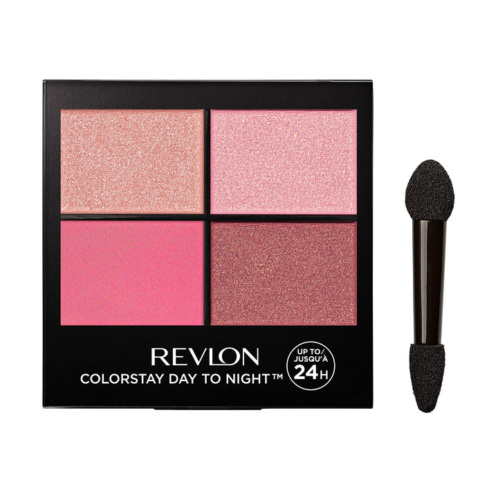 REVLON ColorStay Day to Night Eyeshadow Quad, Longwear Shadow Palette with Transitional Shades and Buttery Soft Feel, Crease & Smudge Proof, 565 Pretty, 0.16 oz