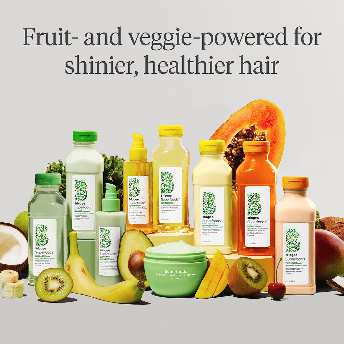 Briogeo Superfoods Banana + Coconut Hair Pack, Replenish Dull, Dry Hair and Supports Healthy Hair and Scalp, Moisturizing for All Hair Textures, Hydrating Cleanse, Vegan, Cruelty-Free, 2 x 12.5 fl oz