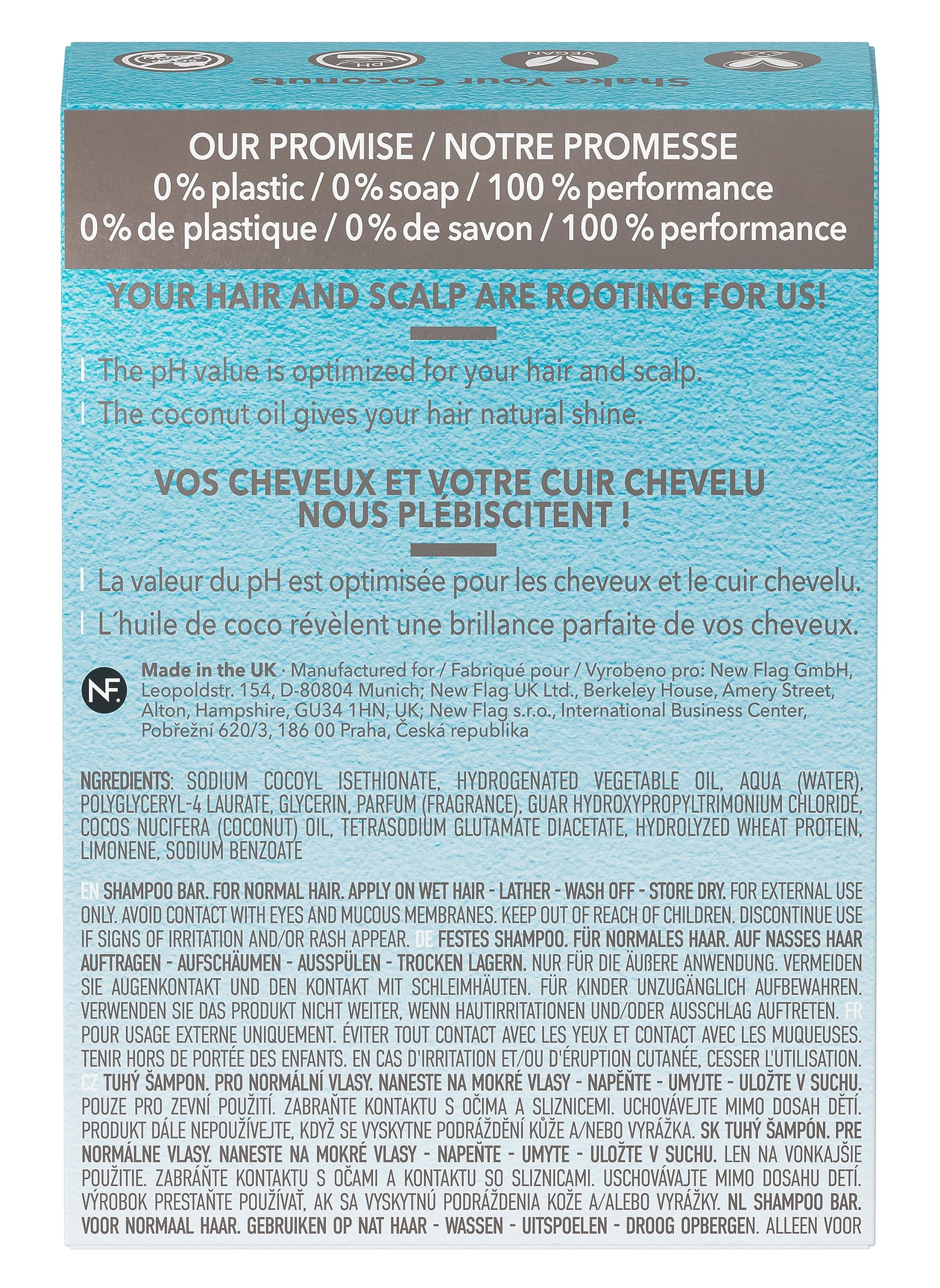 Foamie Natural Shampoo Bar - Cruelty, Paraben and Sulfate Free - Strengthens Massages and Cleans Your Scalp - Plastic Free Packaging saves 2 Bottles per Bar (Coconut)