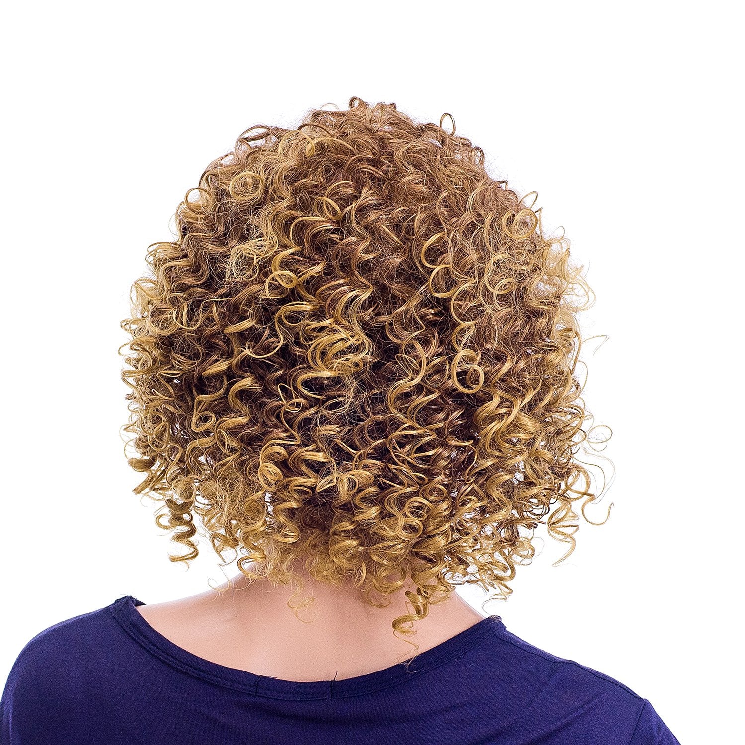 Light Brown Auburn Blonde Mixed: SWACC 12-Inch Short Big Bouffant Curly Wigs for Women Synthetic Heat Resistant Fiber Hair Pieces with Wig Cap (Light Brown Auburn Blonde Mixed)