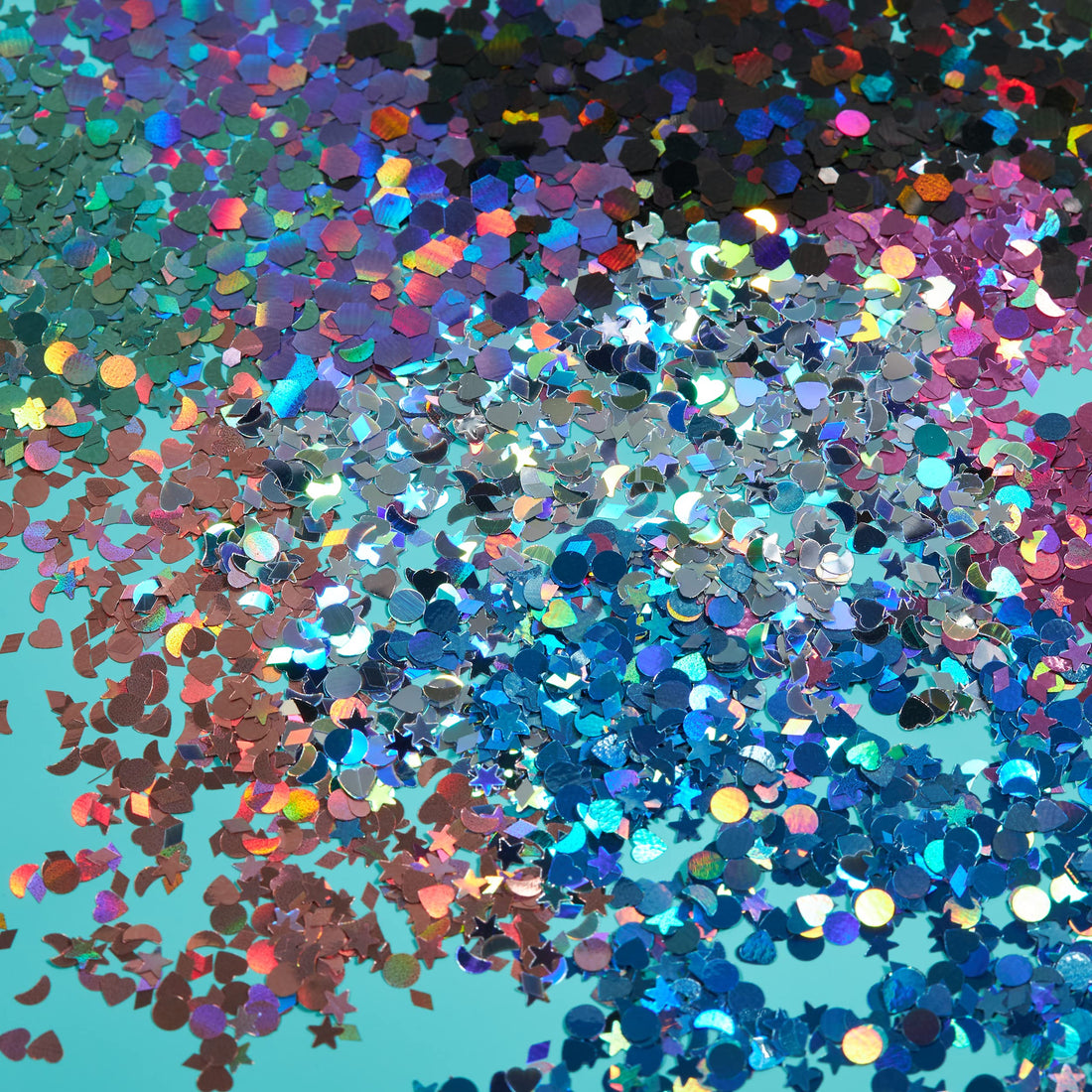 Moon Glitter Holographic Glitter Shapes 100% Cosmetic Glitter for Face, Body, Nails, Hair and Lips - 0.10oz - Pink