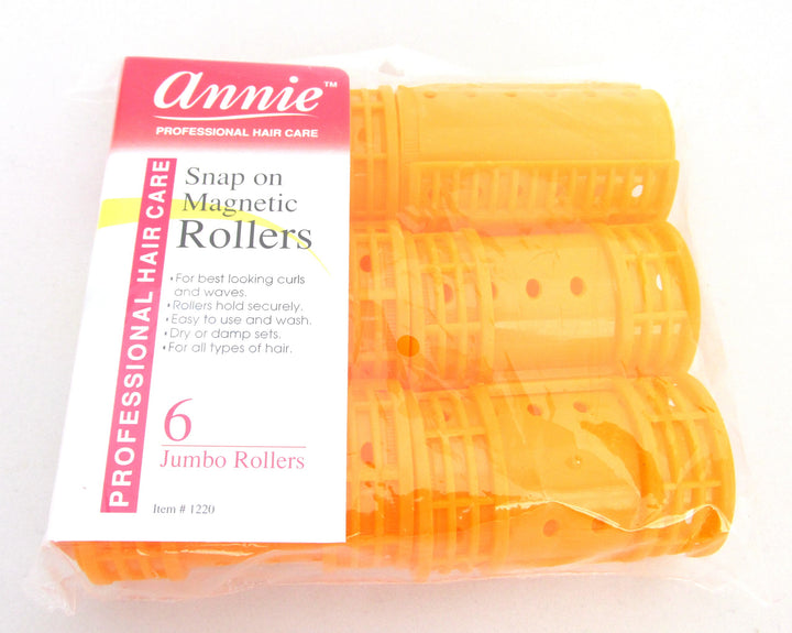 Annie Snap On Magnetic Rollers 1 1/2 Orange 6 pack