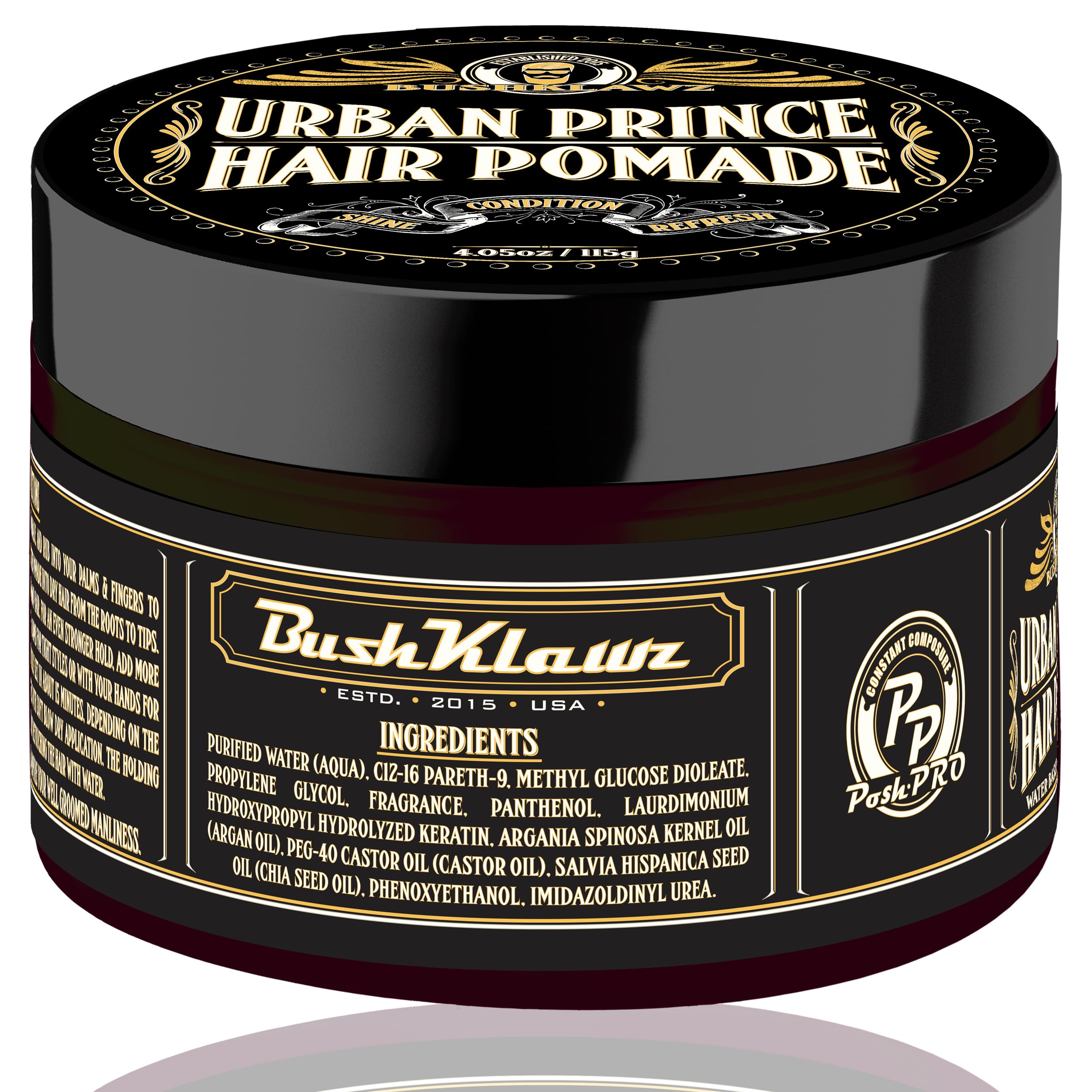 Urban Prince Hair Pomade Water Based Firm Strong Hold Easy to Wash Out Gel for Tight Styles Menââ‚¬â„¢s Styling Product Barber Approved (100g, Urban Prince)