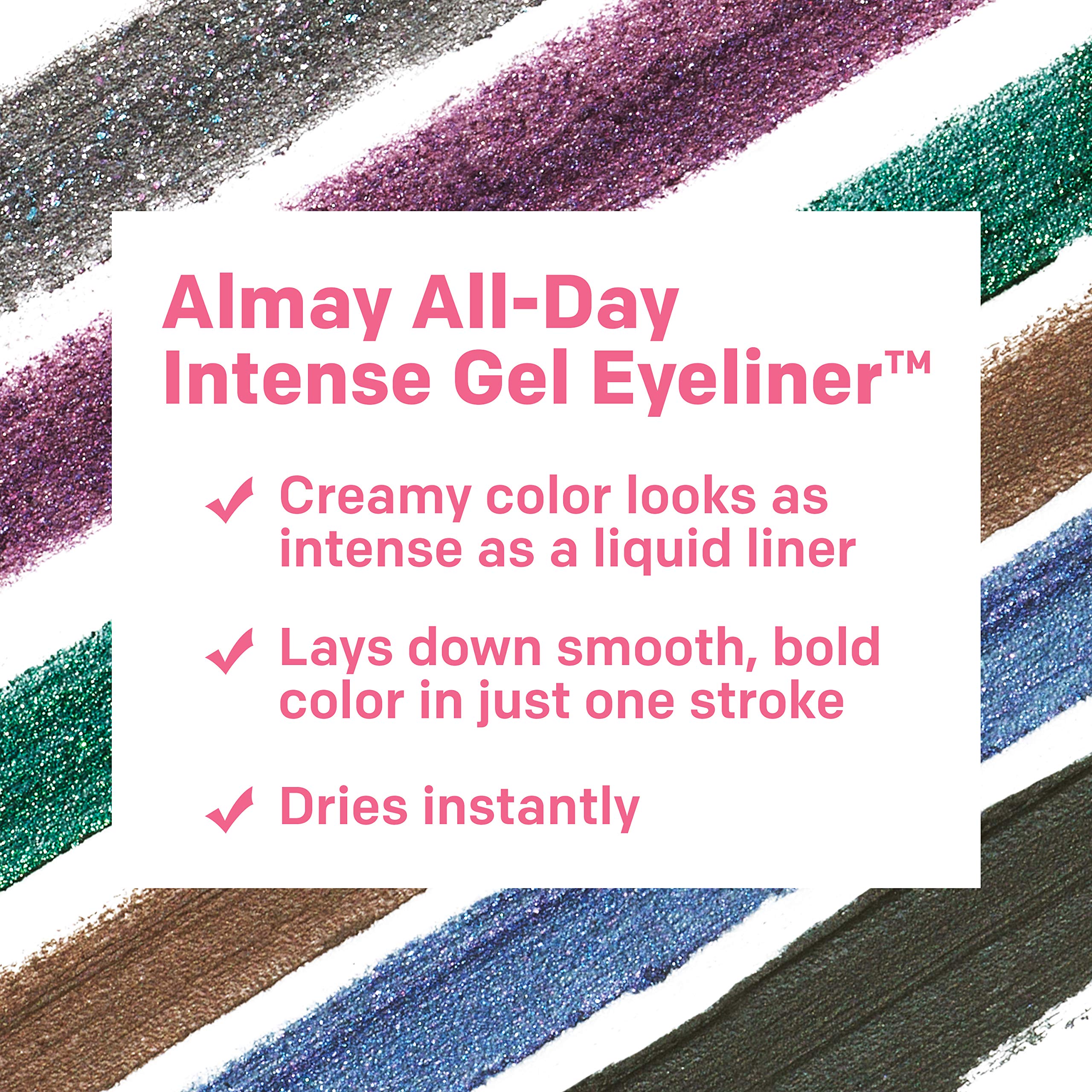 Almay Gel Eyeliner, Waterproof, Fade-Proof Eye Makeup, Easy-to-Sharpen Liner Pencil, 130 Pure Plum, 0.045 Oz