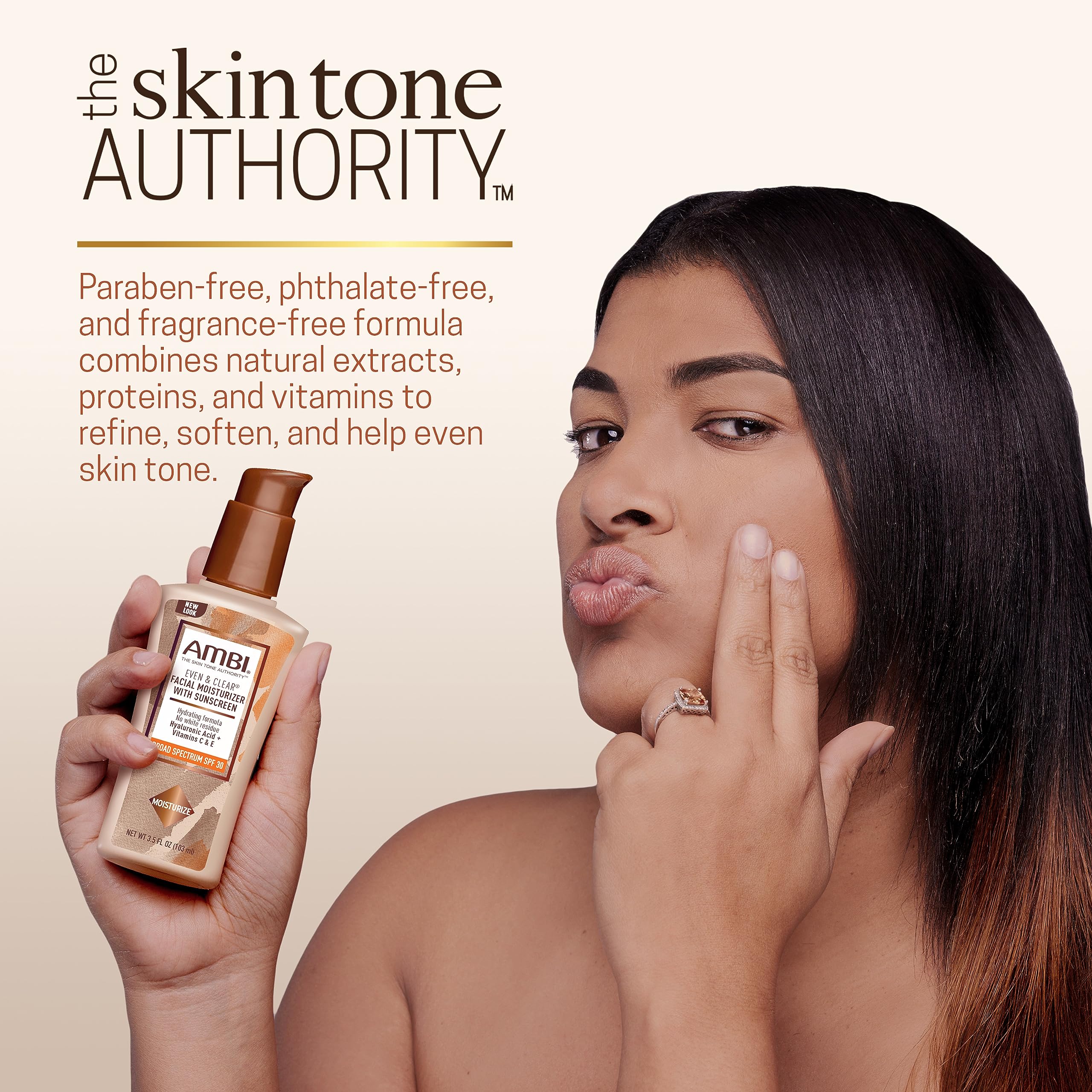 Ambi Even & Clear Daily Facial Moisturizer SPF 30 | Helps Even Tone | Skin Softening | Sun Protection | 3.5 Ounce