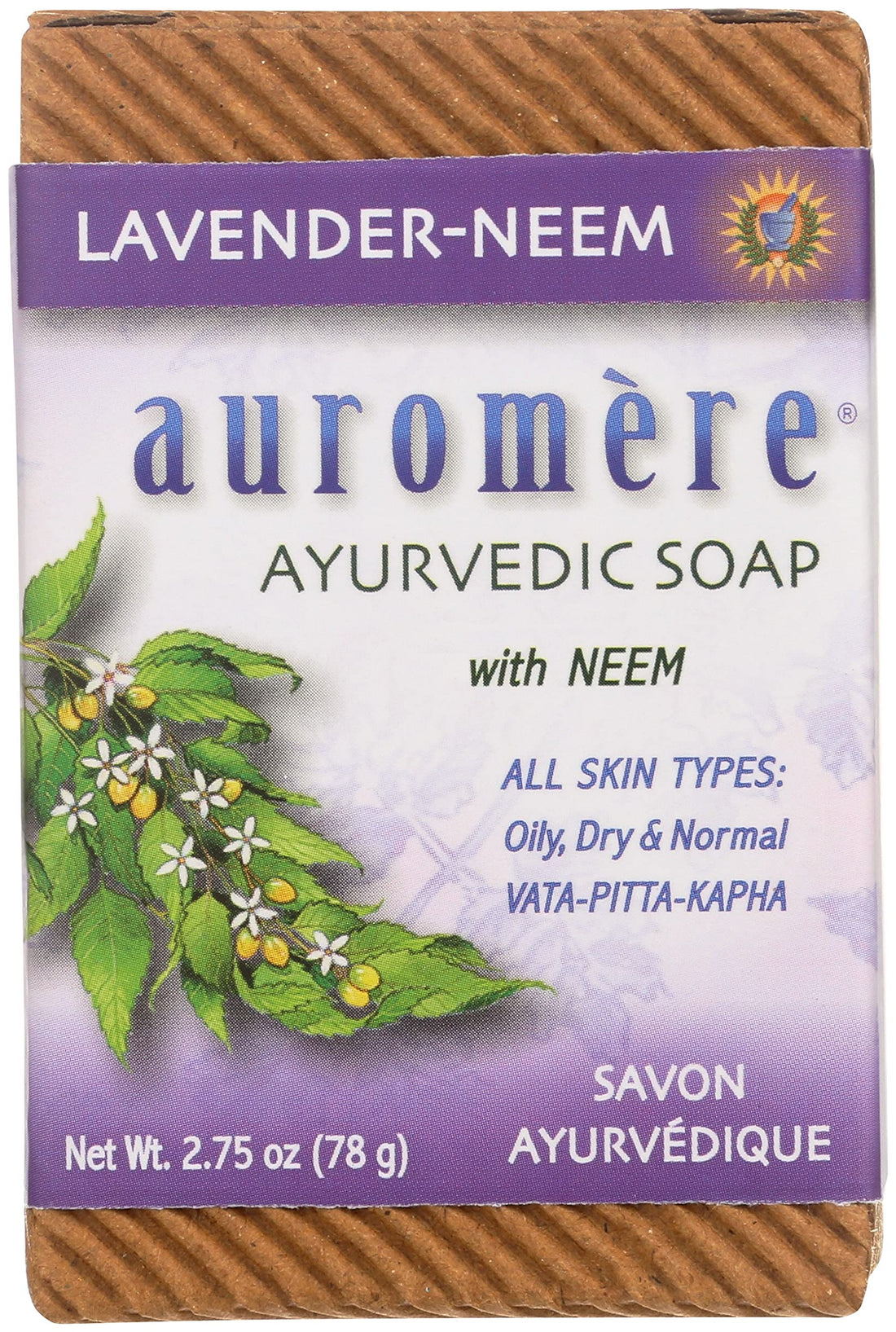 Auromere Ayurvedic Bar Soap Lavender-Neem 2.75 Oz