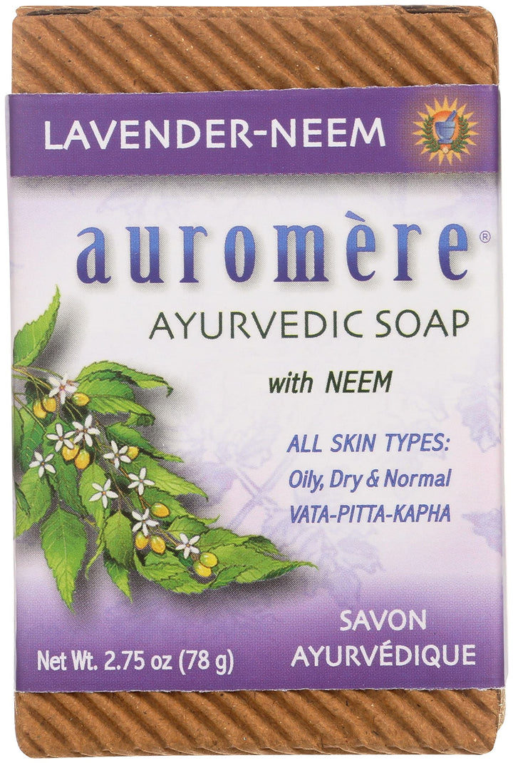 Auromere Ayurvedic Bar Soap Lavender-Neem 2.75 Oz