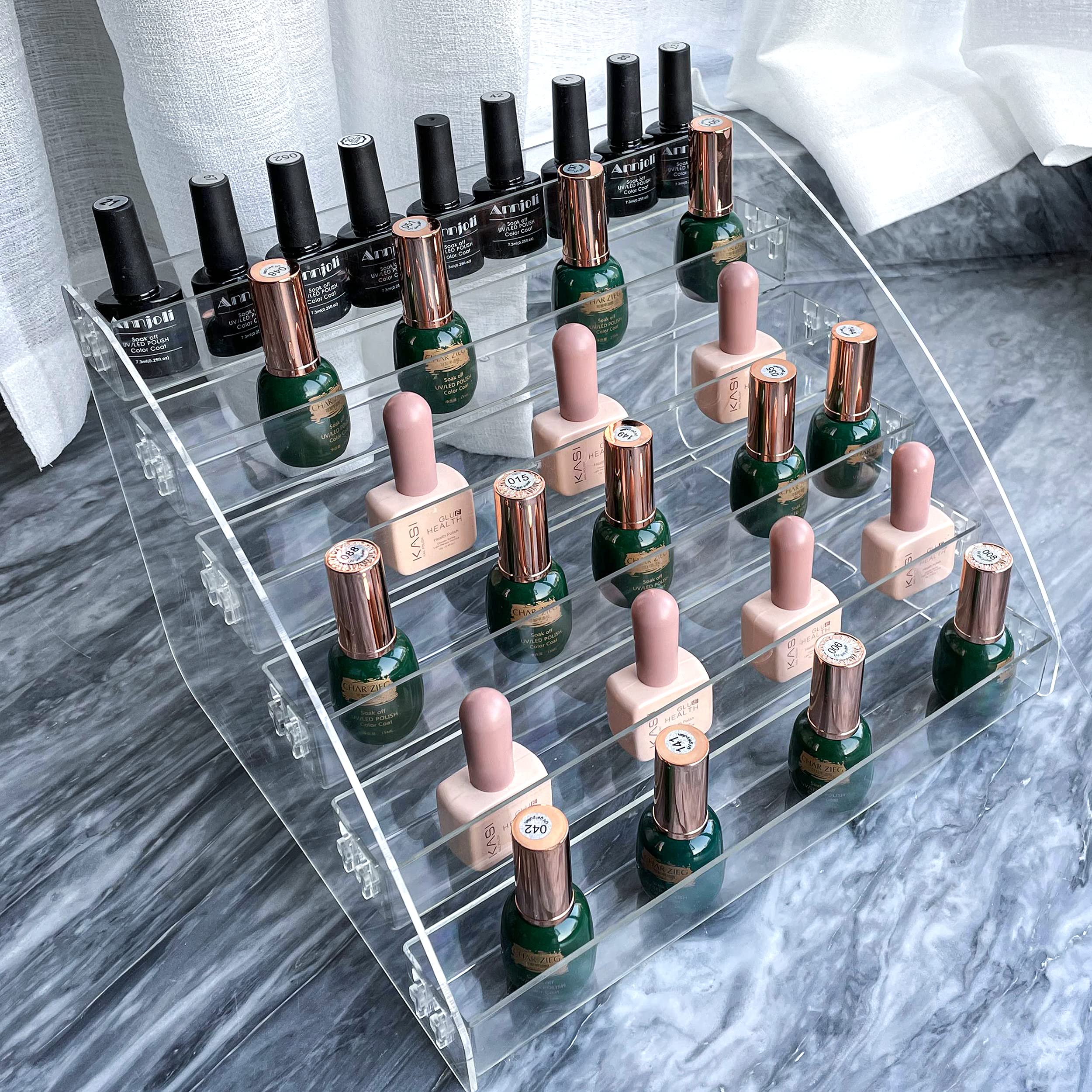 MineSign Sunglasses Organizer Clear Eyeglasses Display Case Sticker Display Tray For Glasses Tabletop Holder Stand (6 layer)