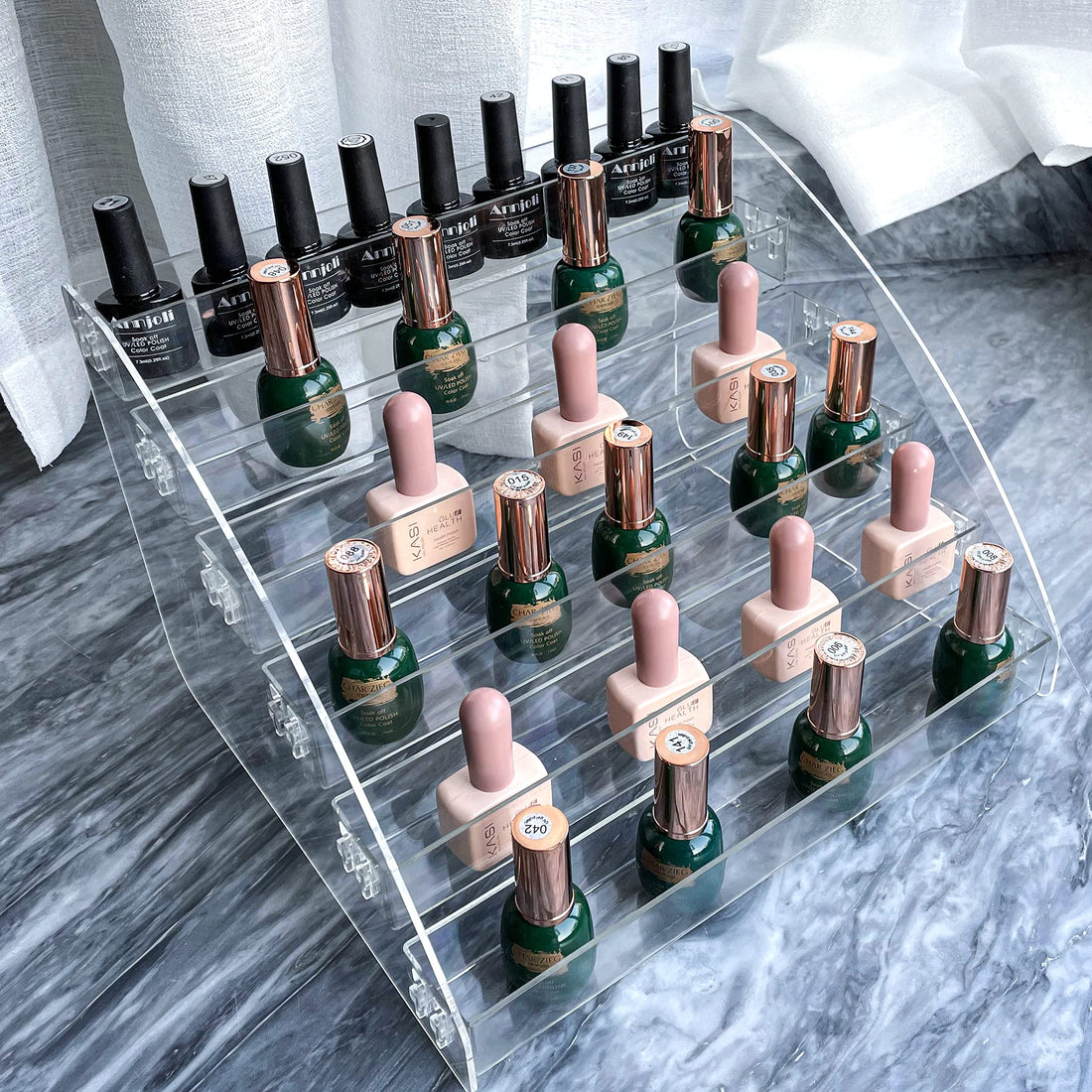 MineSign Sunglasses Organizer Clear Eyeglasses Display Case Sticker Display Tray For Glasses Tabletop Holder Stand (6 layer)