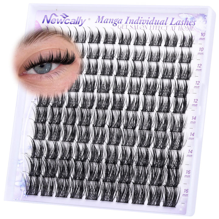 Wispy Cluster Eyelash Extensions Natural Lash Clusters Manga Individual Lashes C-curly Eyelash Clusters 10-16MM Lash Extensions by Newcally