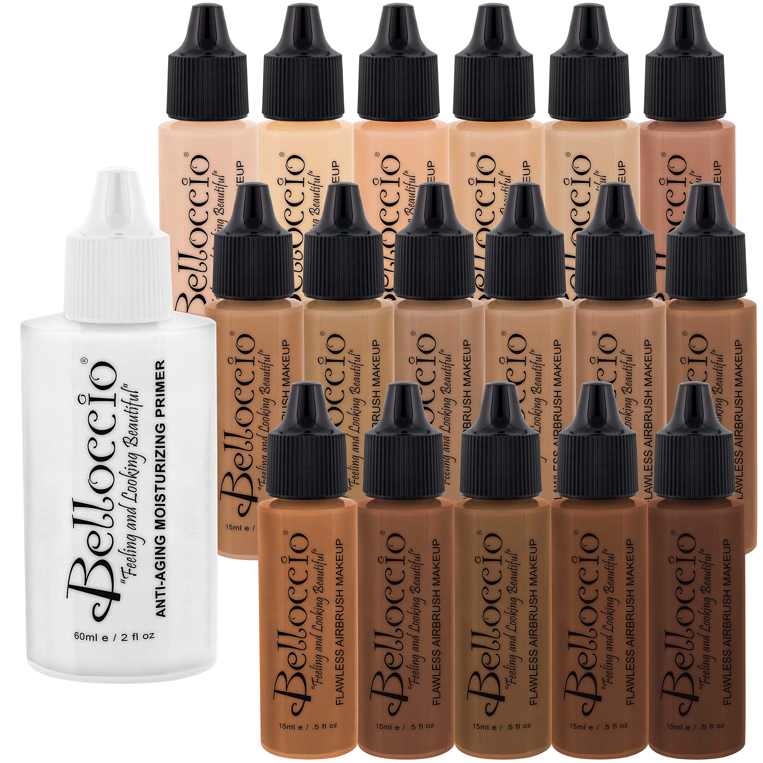 Belloccio All 17 Airbrush Makeup Shades Foundation Set by Belloccio