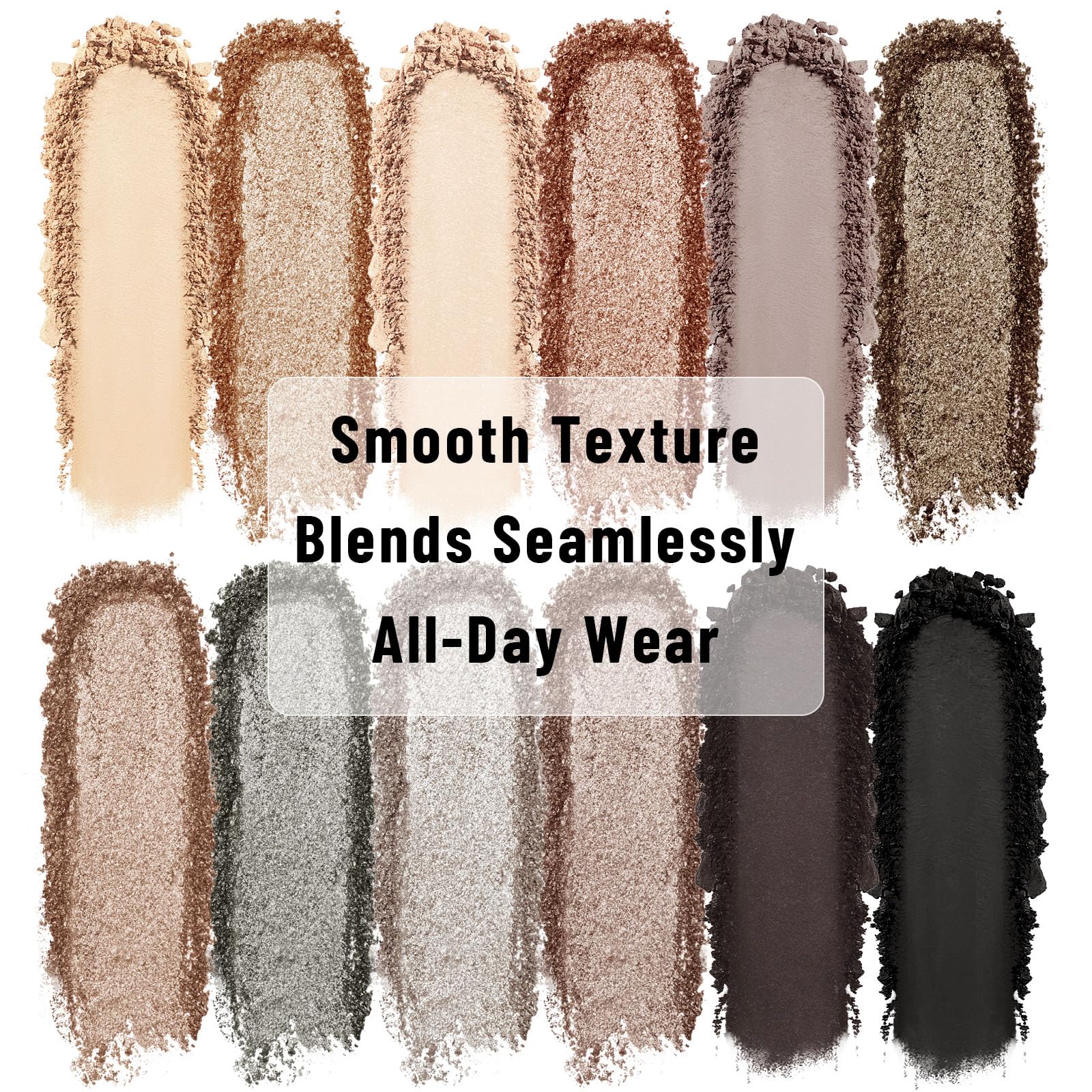 UCANBE 12 Color Eyeshadow Makeup Palette, Naked Nude Eye Shadow, Neutral Matte Shimmer Make Up Pallet with Double-ended Brush Set Kit, Highly Pigmented Long Lasting Waterproof