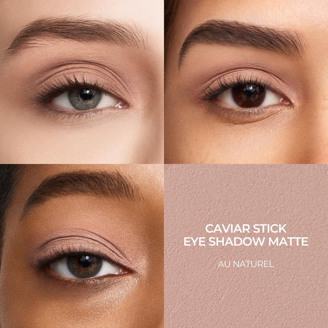 Laura Mercier Caviar Stick Cream Eyeshadow: Matte Finish, 24HR Wear, Long Lasting, Rich Color, Easily Blendable and Buildable, Waterproof, Hyaluronic Acid Infused, Eyeshadow Stick Set, Au Natural