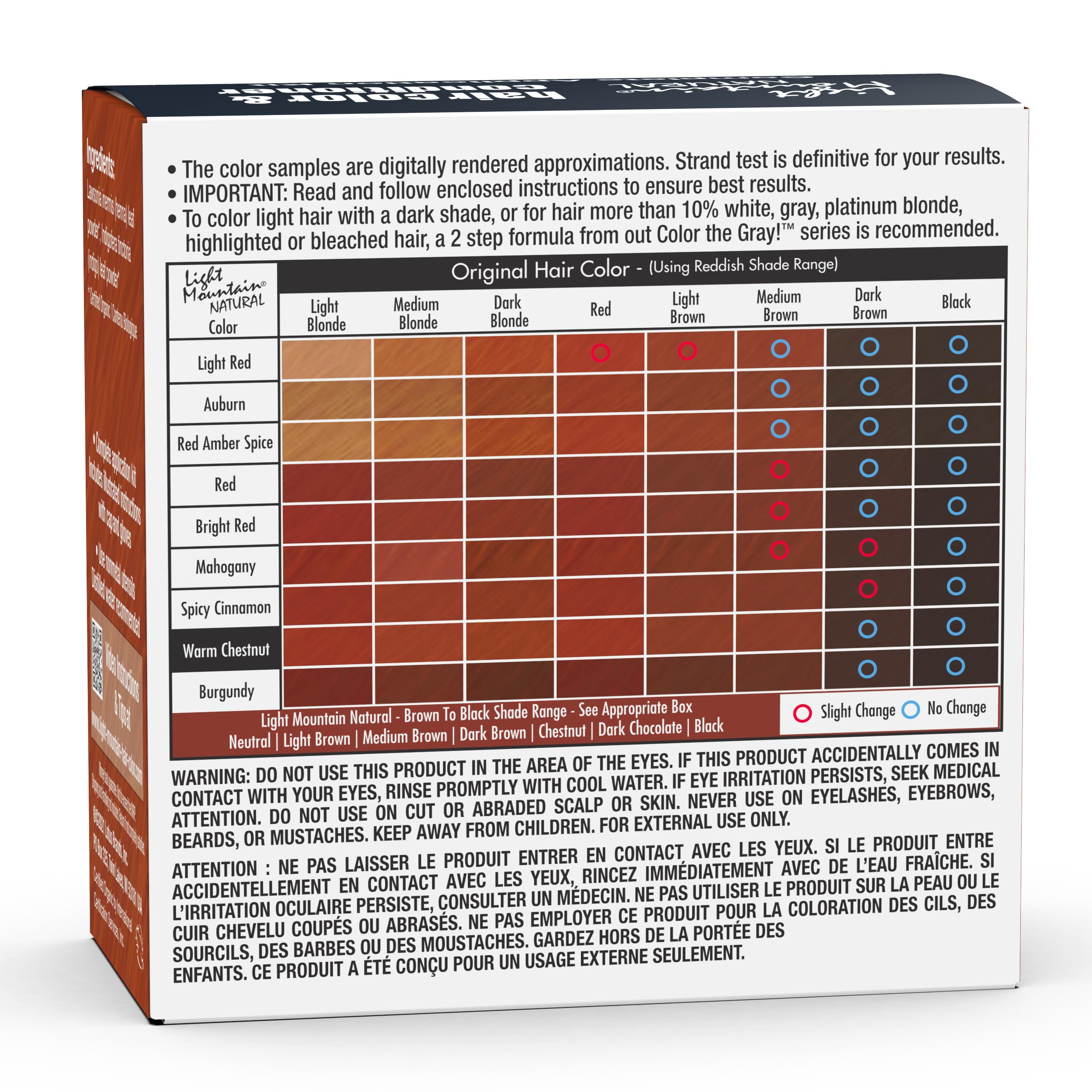 LIGHT MOUNTAIN HAIR COLOR Hair Color Warm Chestnut, 0.02 Pound