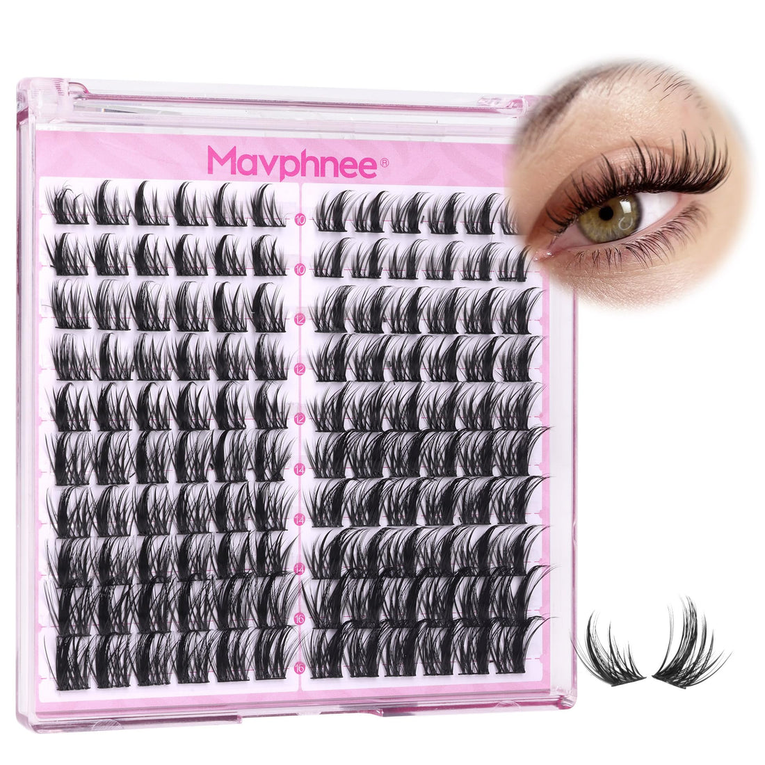 Natural Lash Clusters Spiky Eyelash Extensions Wispy Individual Lashes Manga Eyelash Individuals 120 Pcs CC-Curly Cluster Eyelash Extensions 10-16MM Mixed DIY Lash Extensions by Mavphnee