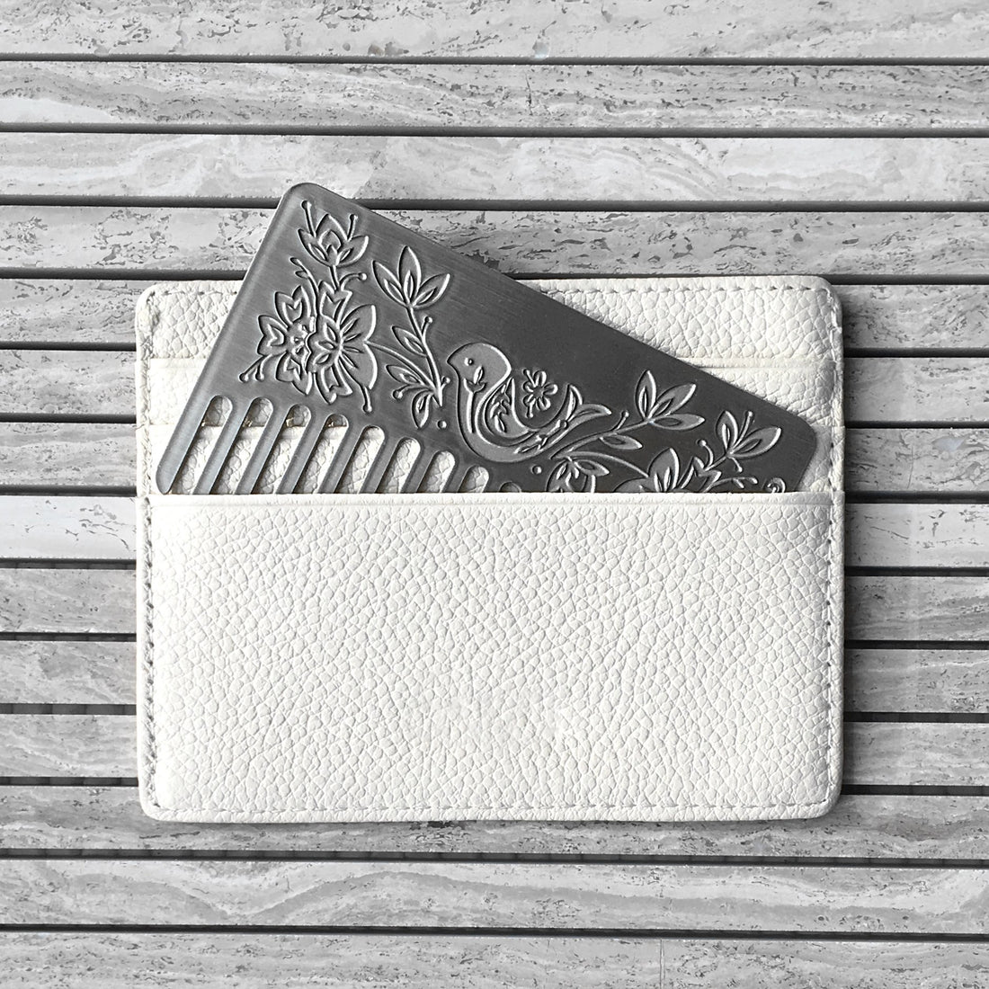 Otomi Mirror : Go-Comb - Wallet Comb + Mirror - Sleek, Durable Stainless Steel Hair Comb with Travel Mirror - Otomi Mirror