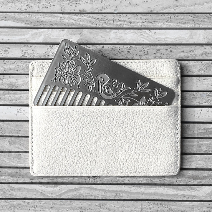 Otomi Mirror : Go-Comb - Wallet Comb + Mirror - Sleek, Durable Stainless Steel Hair Comb with Travel Mirror - Otomi Mirror