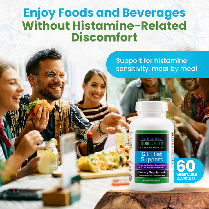 GI Hist Support - Histamine Blocker with Vitamin C, Quercetin, Bromelain & More – Immune Support Supplement to Help Promote Histamine Breakdown & Digestive Comfort - Helps Ease Meal-Related Discomfort
