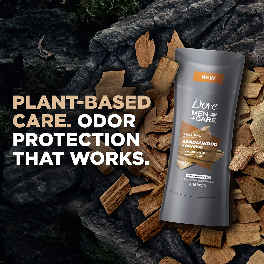 Dove Men+Care Antiperspirant Deodorant Antiperspirant Sandalwood + Orange Natural Inspired Deodorant for Men 2.6 OZ