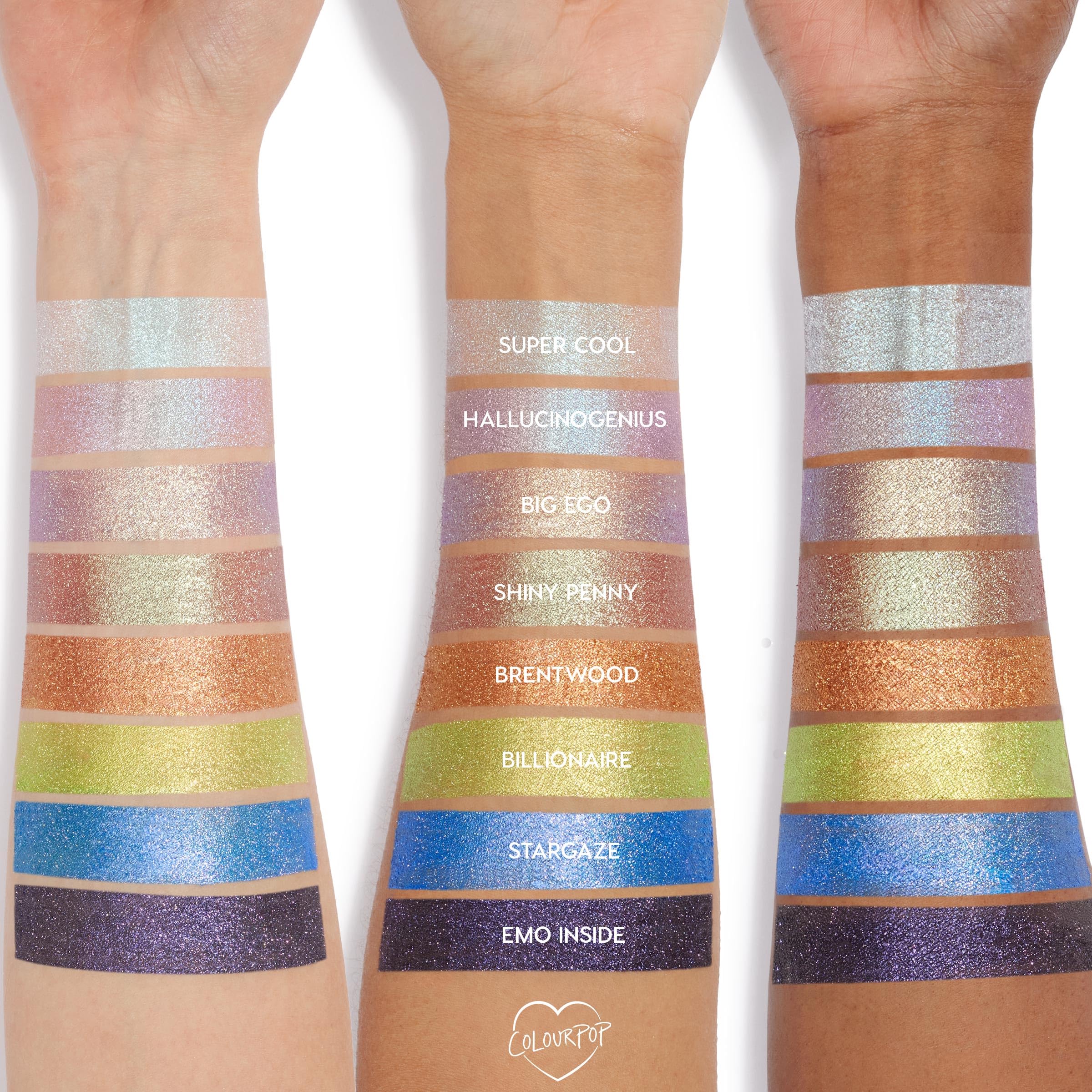 ColourPop Jelly Much Gel Eyeshadow - Glitter Eyeshadow with a Water-Based Gel Formula - Provides Intense Color Payoff with Minimized Creasing & Fading - Hallucinogenius (0.23 oz)