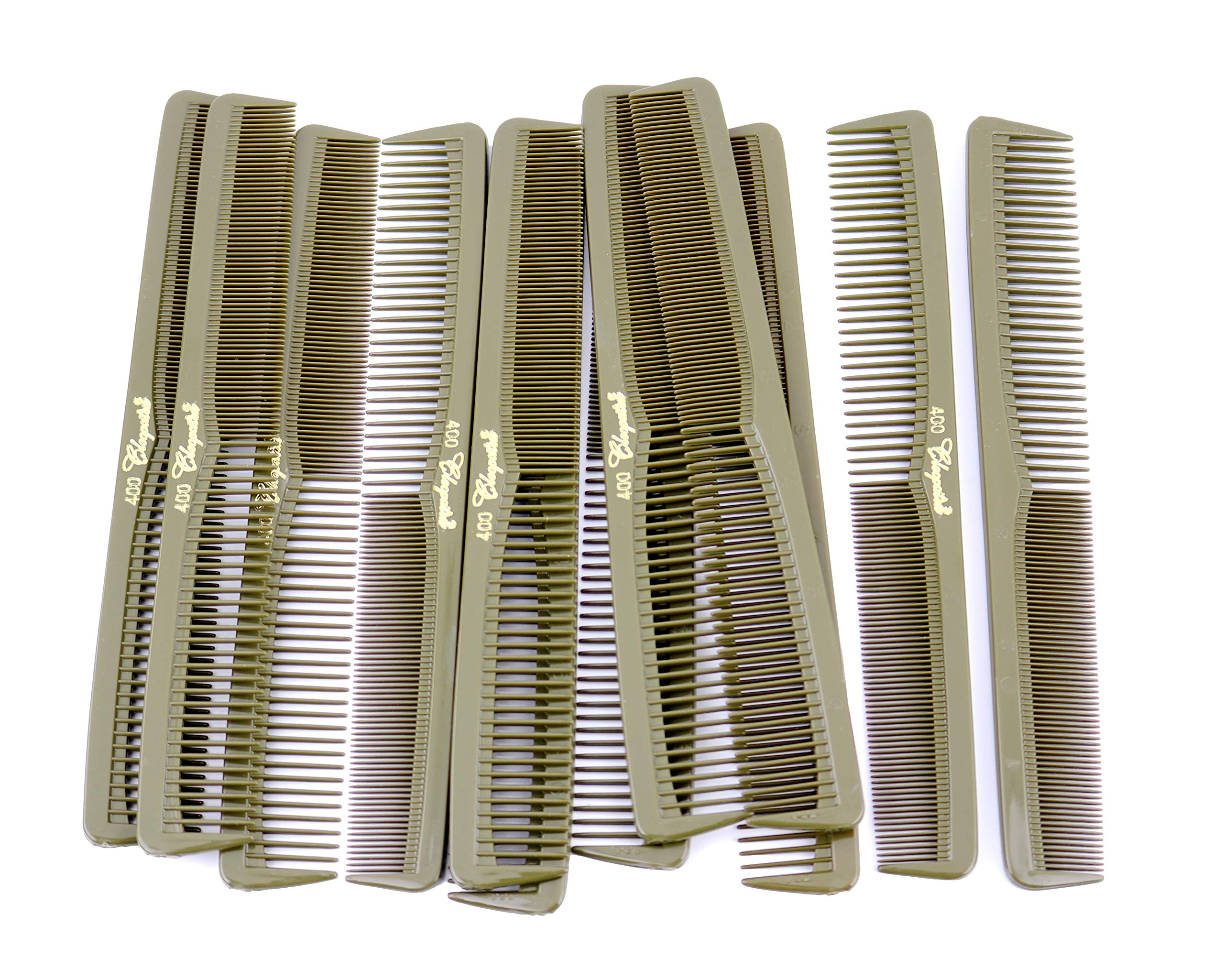 7 inch All Purpose Hair Comb. Hair Cutting Combs. Barbers & Hairstylist Combs. Olive. 12 Units.