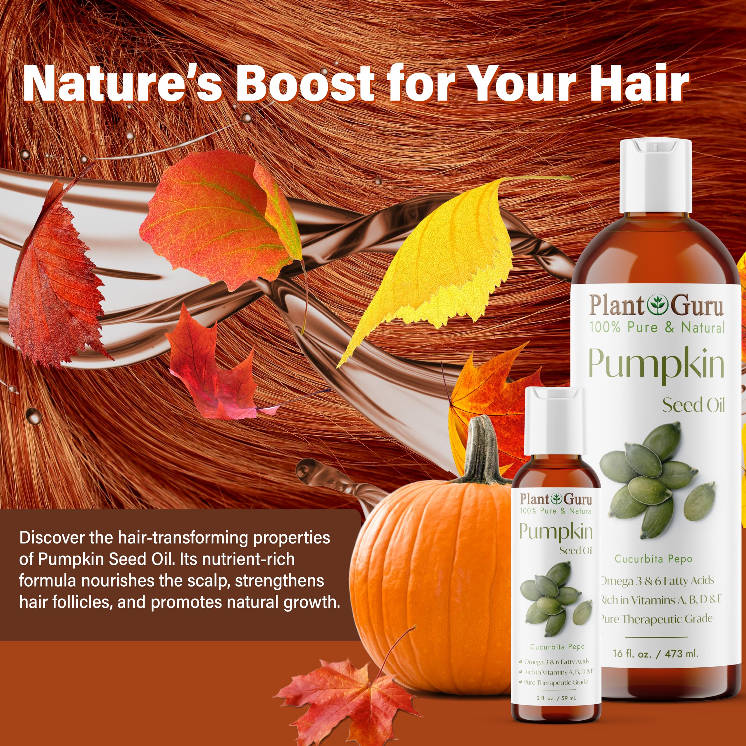 Pumpkin Seed Oil 16 oz. Virgin, Unrefined Cold Pressed 100% Pure Natural - Skin, Body And Face. Great for Aromatherapy & More!