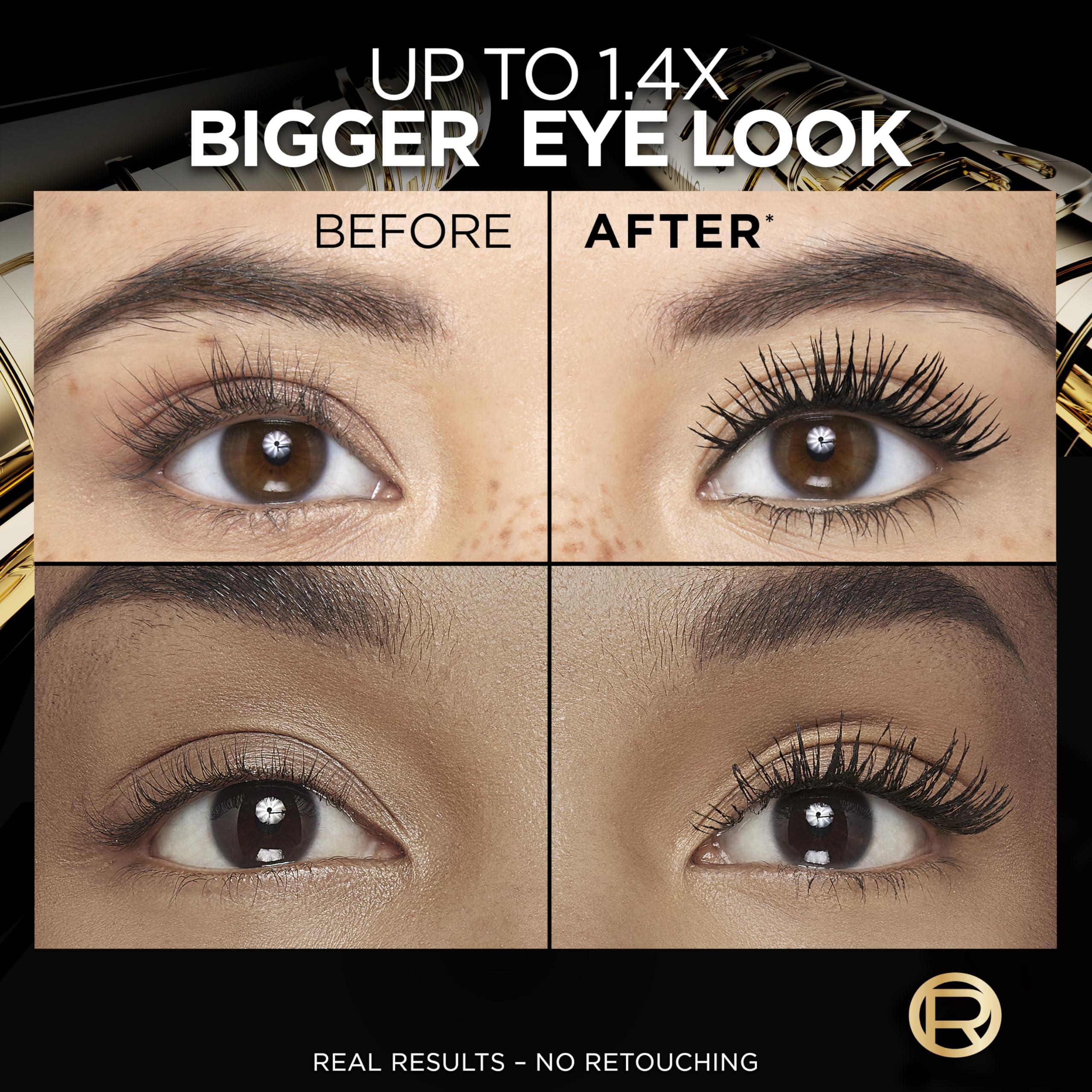 L'Oreal Paris Voluminous Panorama Mascara,Volumizing and Lengthening Mascara,Washable Longwear and Smudge Resistant Make Up,Black Brown,0.33 Fl Oz