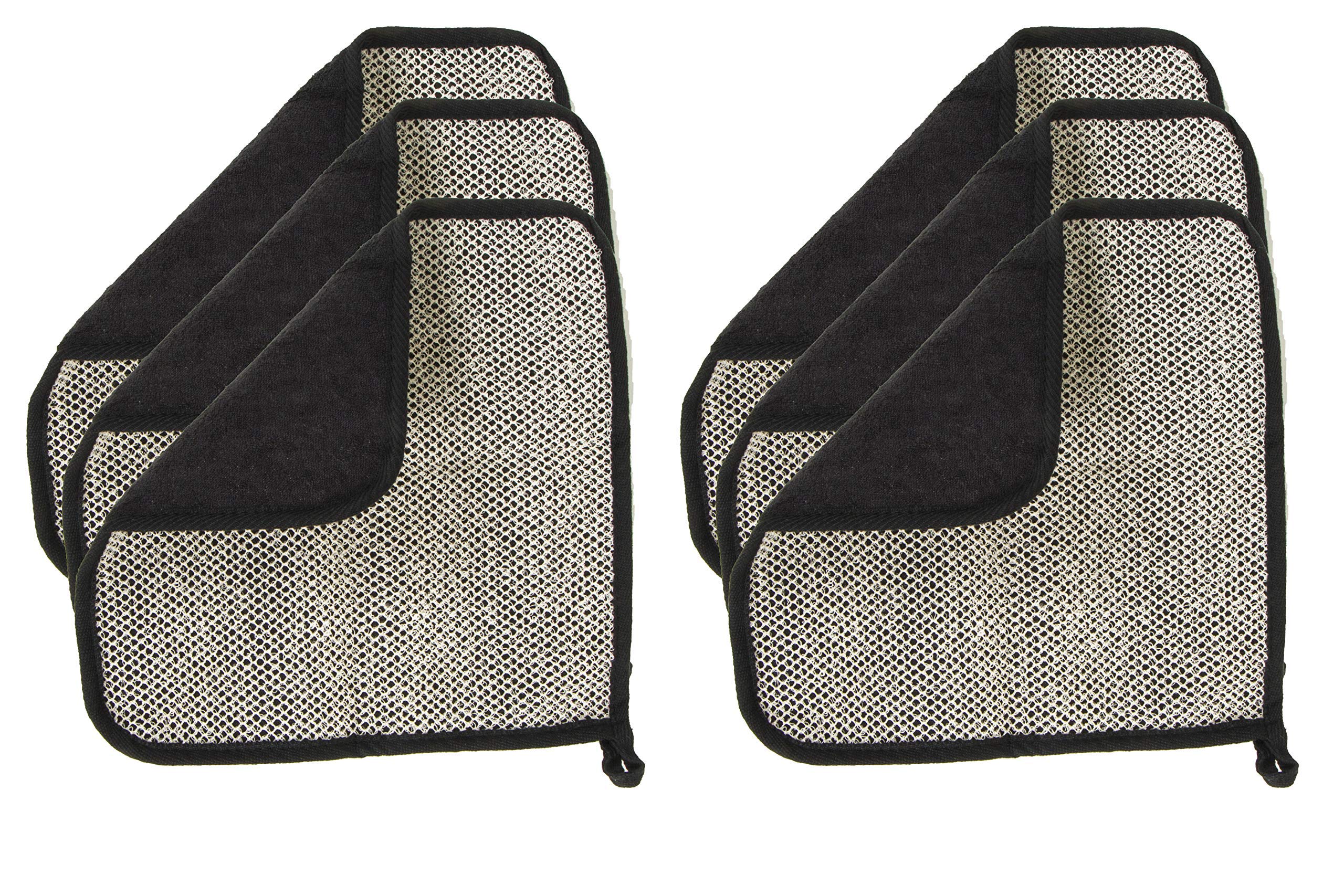 Paradiso 6pk Soft-Weave Wash Cloths, Black