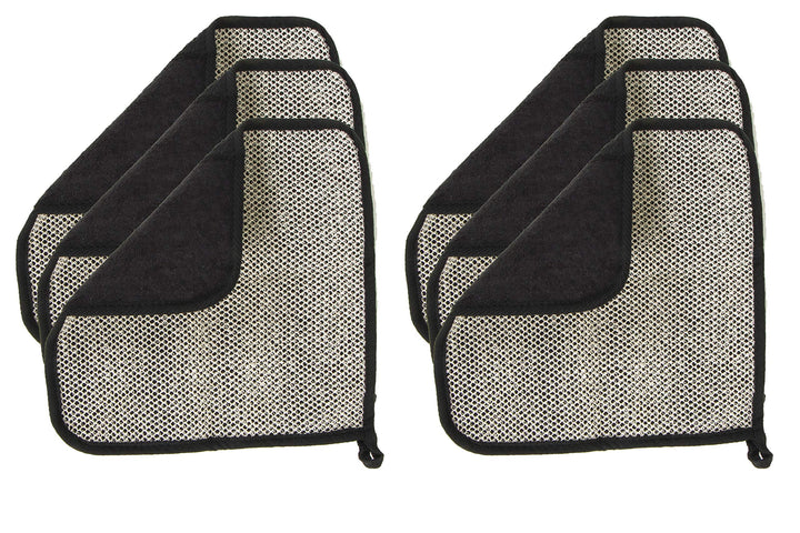 Paradiso 6pk Soft-Weave Wash Cloths, Black