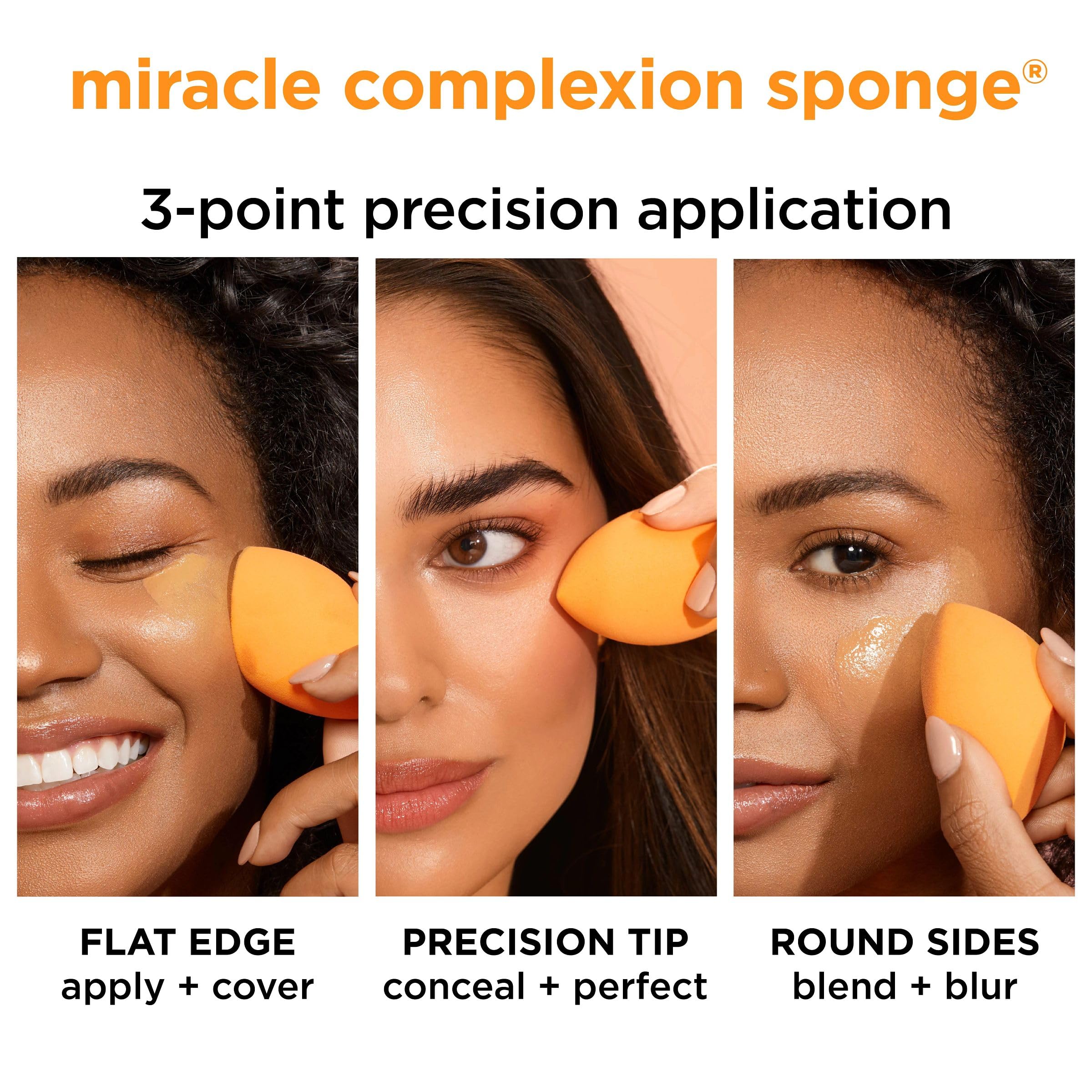 Real Technique's 2 Miracle Complexion Sponges MakeUp Set With Revolutionary Foam Technology You Can Use Damp or Dry for a Smooth Finished Look - Multicolor (Packaging may vary)