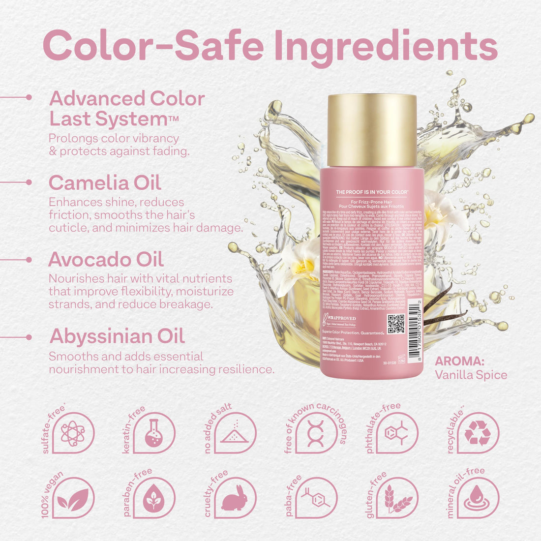 ColorProof Evolved Color Care Plush Locks Leave-in Smooth, Anti- Frizz Smoothing Lotion, Protects & Reduces Blow Dry Time, Controls Frizz & Adds Shine, Sulfate-Free, Vegan, 6.7fl oz