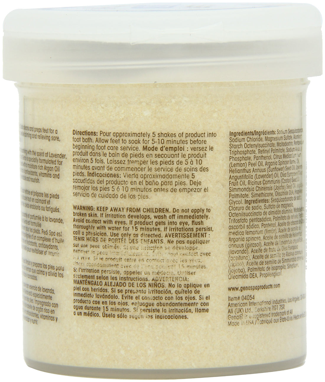 Gena Pedi Spa with Argan Oil Complex Pedi Spa Soak, 14 Ounce