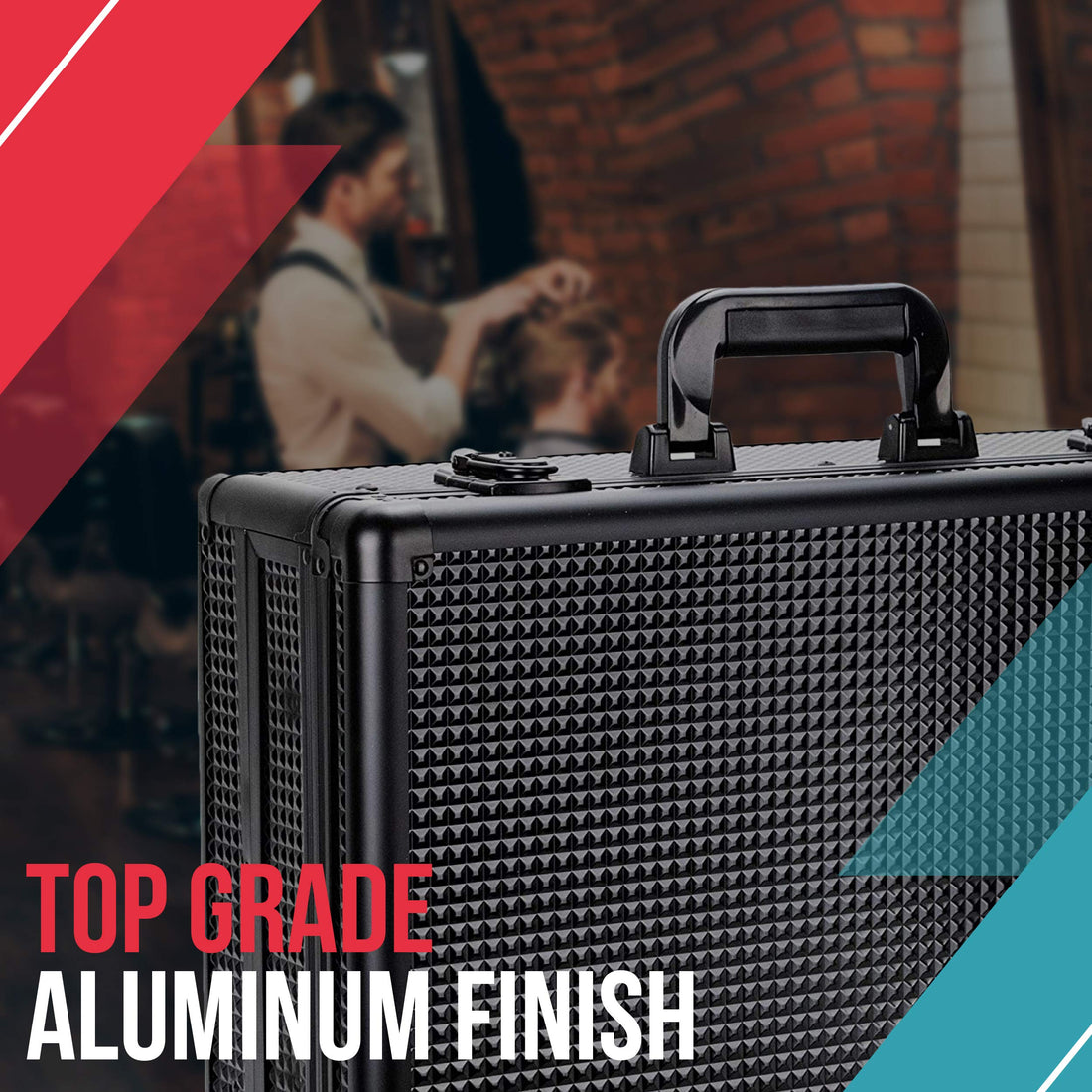 Ver Beauty Professional Barber Case, Stylist Tool Box Organizer & Traveling Suitcase, Black Ice Cube