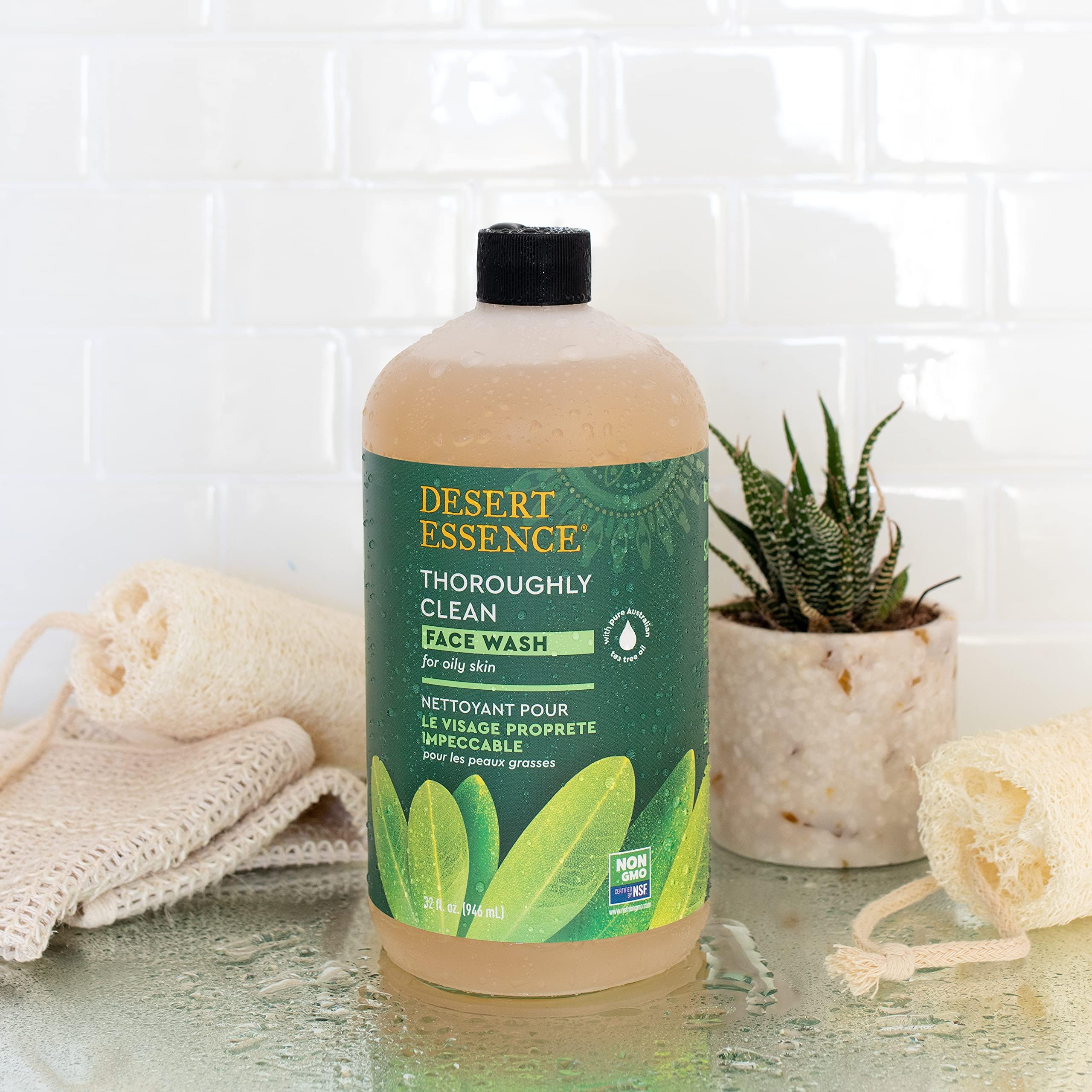 Desert Essence; Tea Tree Oil Thoroughly Clean Face Wash for Oily/Combination Skin-32 fl oz-N/A-Face Wash