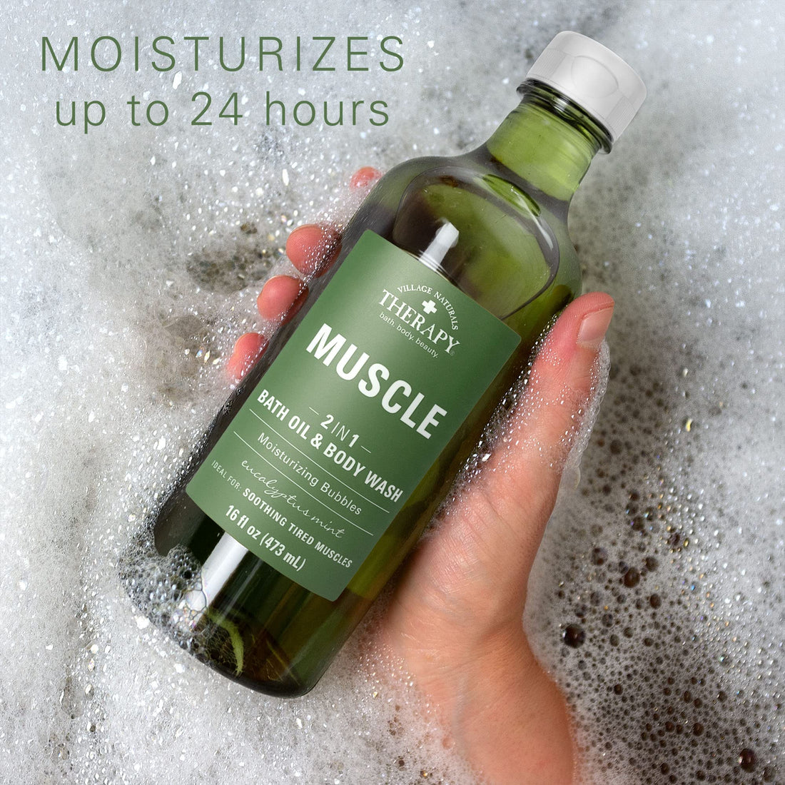 Village Naturals Aches And Pains Muscle Relief Foaming Bath Oil And Body Wash 16 Oz. 2 Pack