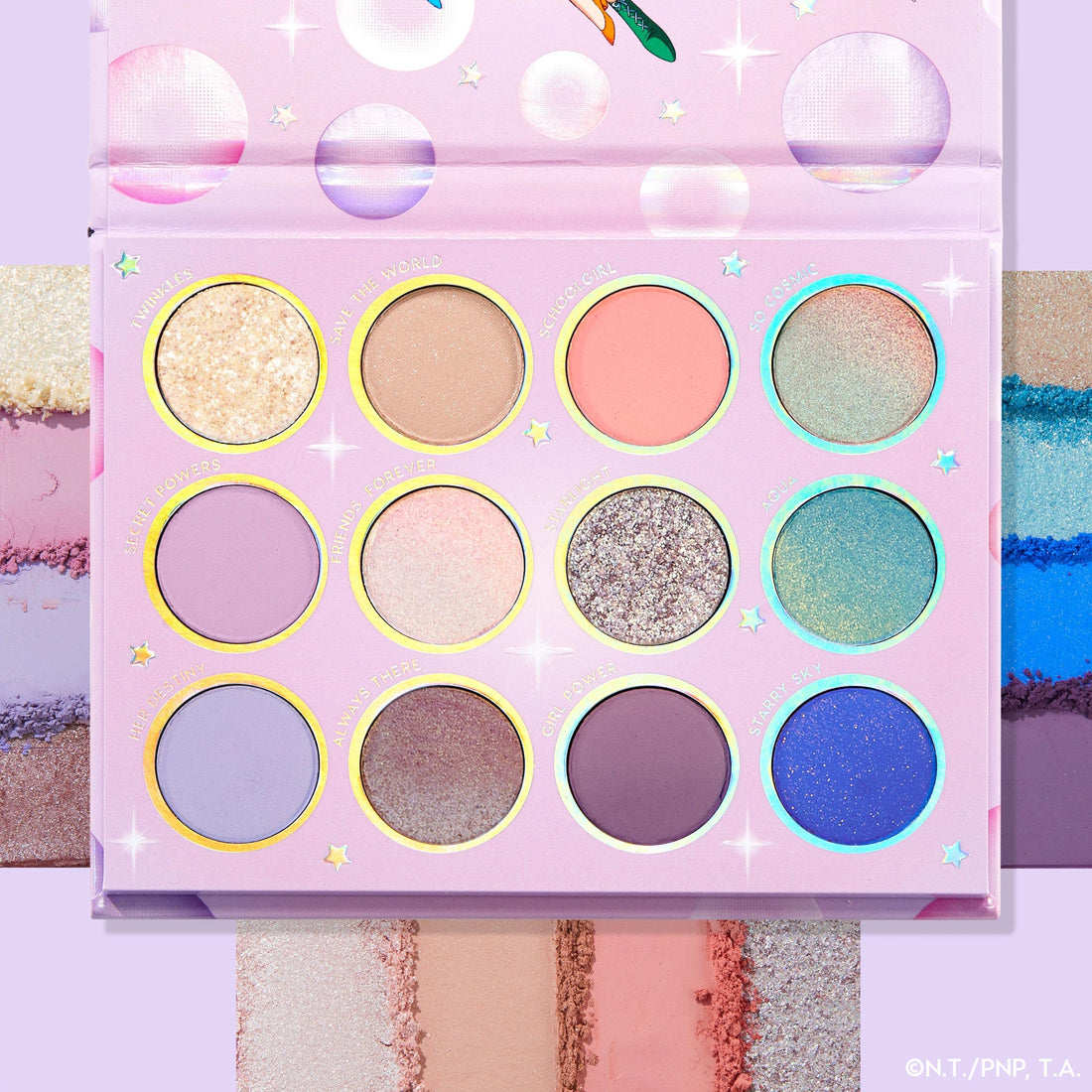 ColourPop x Sailor Moon For Love & Justice Eyeshadow Palette - Celestial Makeup Palette with Duo-Chrome, Metallic, Matte Finishes, Matte Sparkle & Glitter Finishes (0.5 oz)