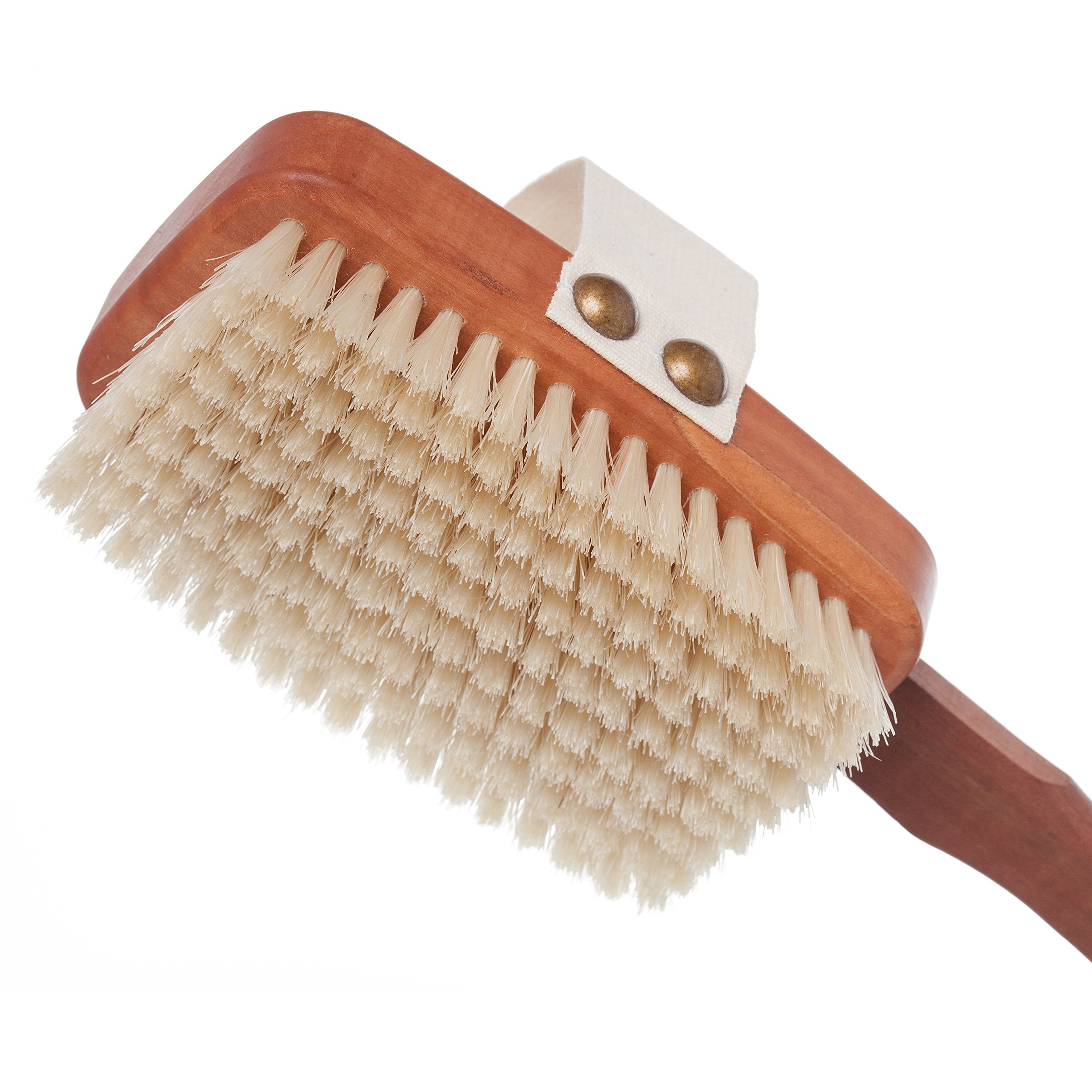 BÃƒ¼rstenhaus Redecker Natural Pig Bristle Bath Brush with Oiled Pearwood Handle, 16-7/8-Inches