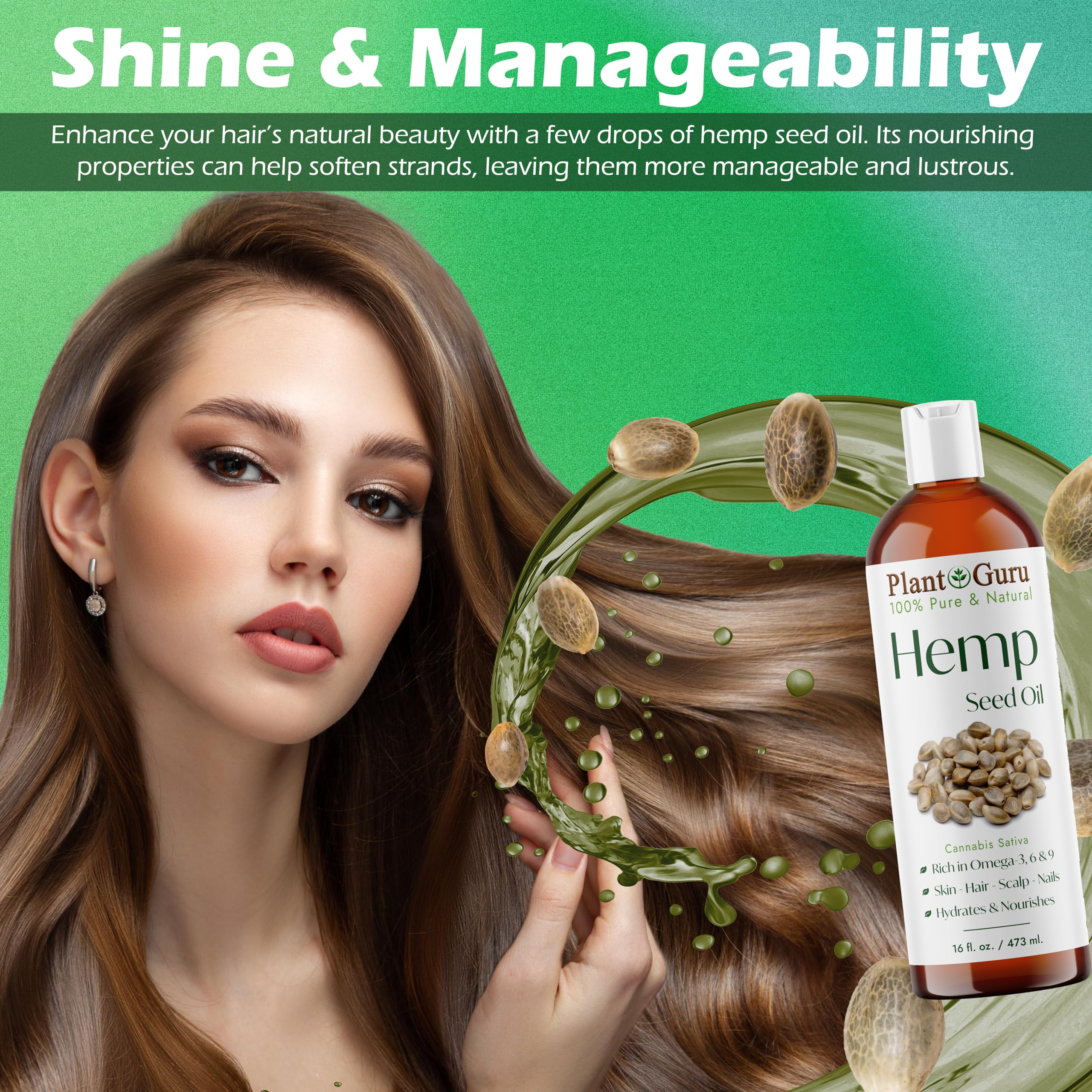 Hemp Seed Oil 4 oz. Virgin, Unrefined 100% Raw Pure Natural - Skin, Body And Hair Moisturizer. Works For Massage, Acne, & More!